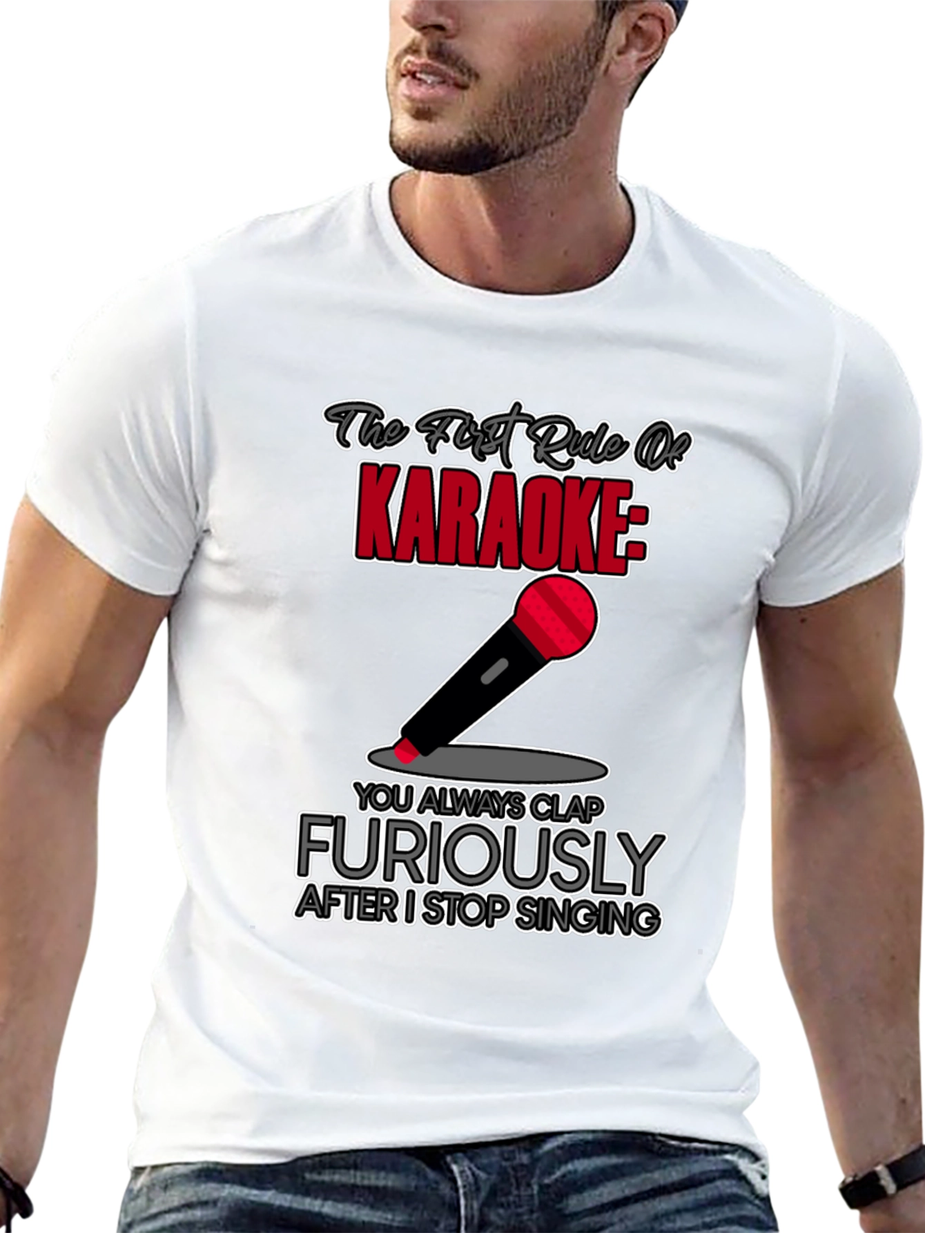 Karaoke Rule Funny Graphic T-Shirt