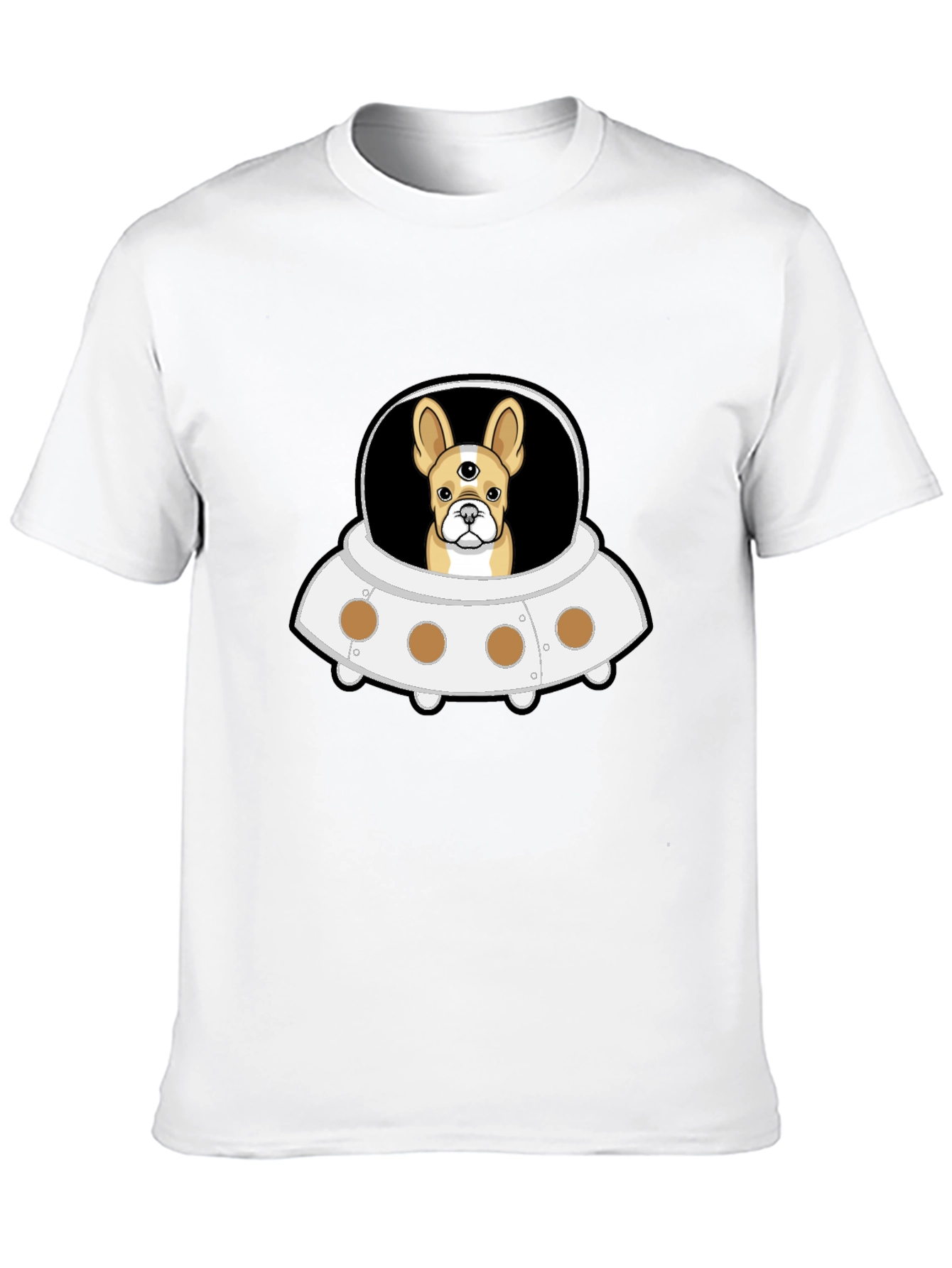 UFO Alien Dog Black T-Shirt