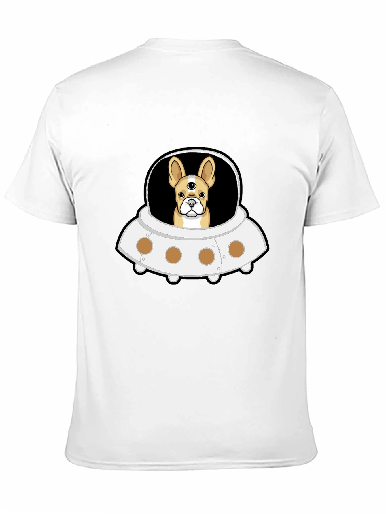 UFO Alien Dog Black T-Shirt
