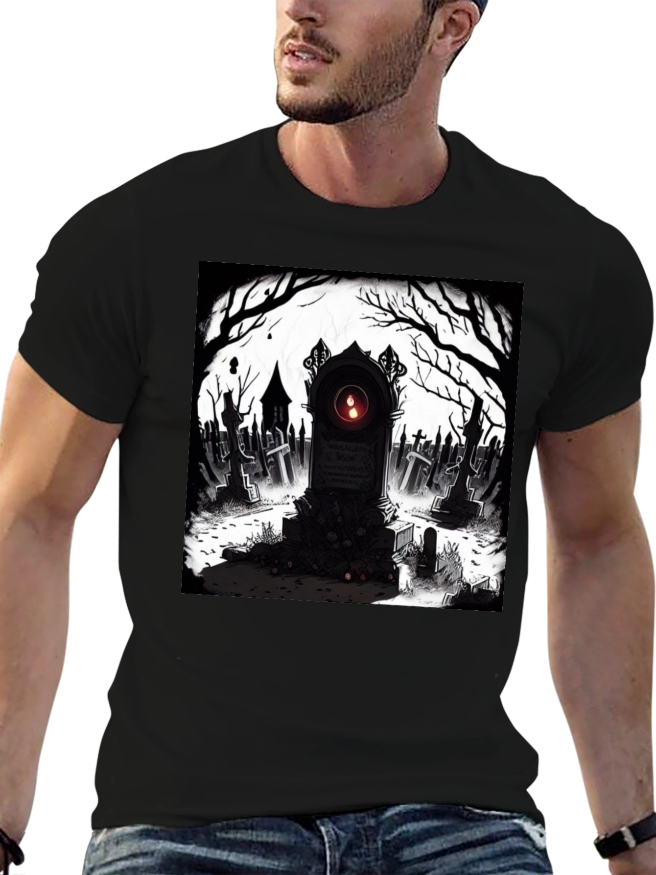 Graveyard T-Shirt: Spooky Tombstone Design