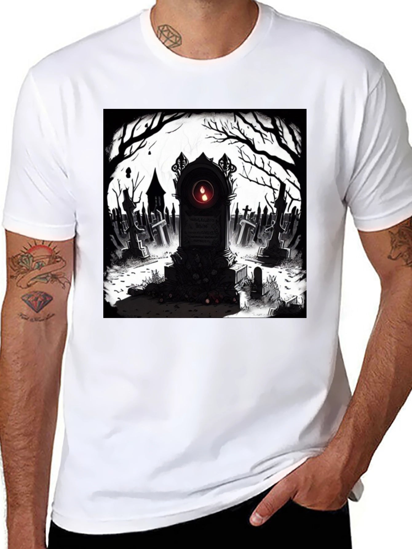 Graveyard T-Shirt: Spooky Tombstone Design