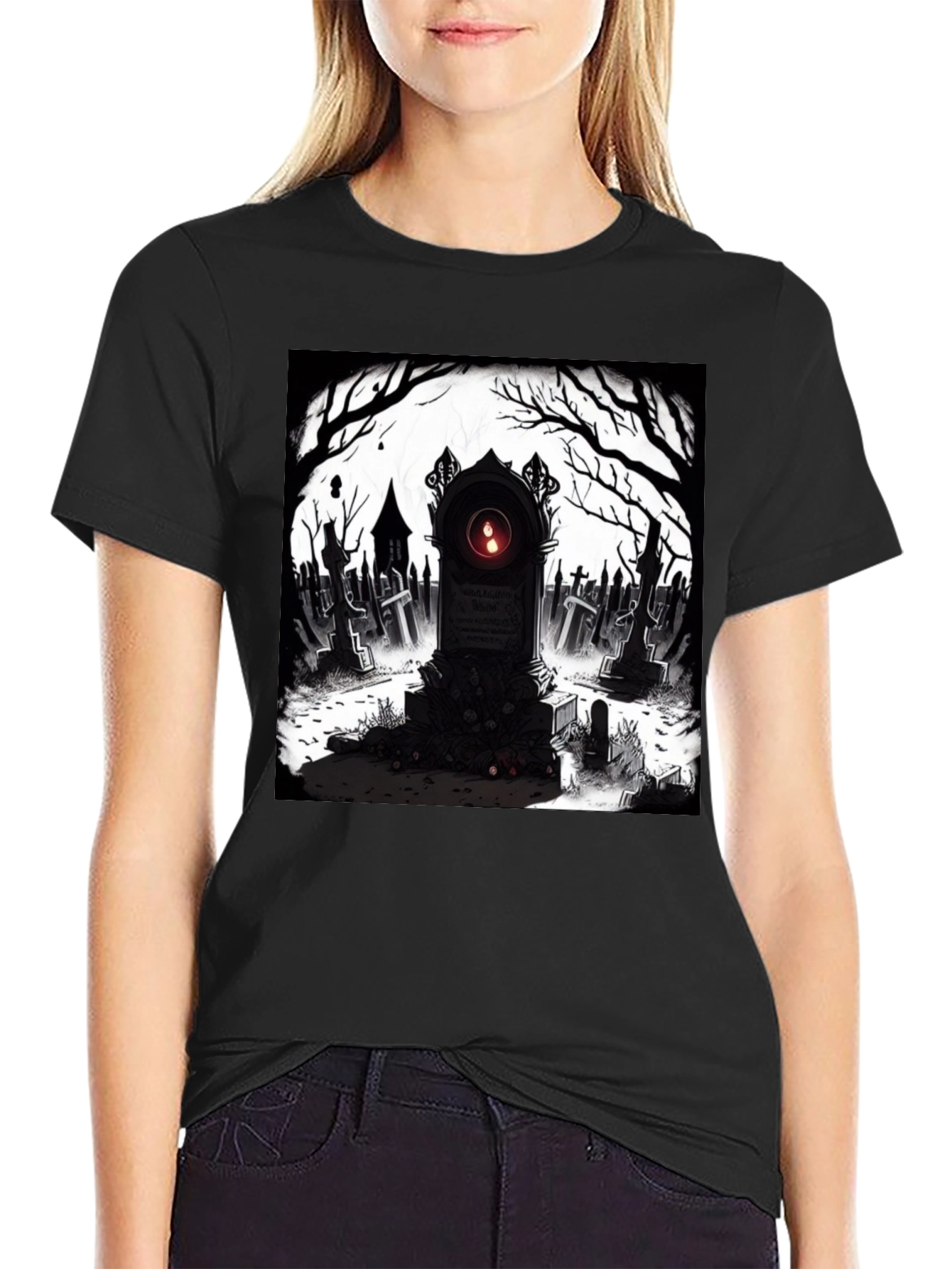 Graveyard T-Shirt: Spooky Tombstone Design