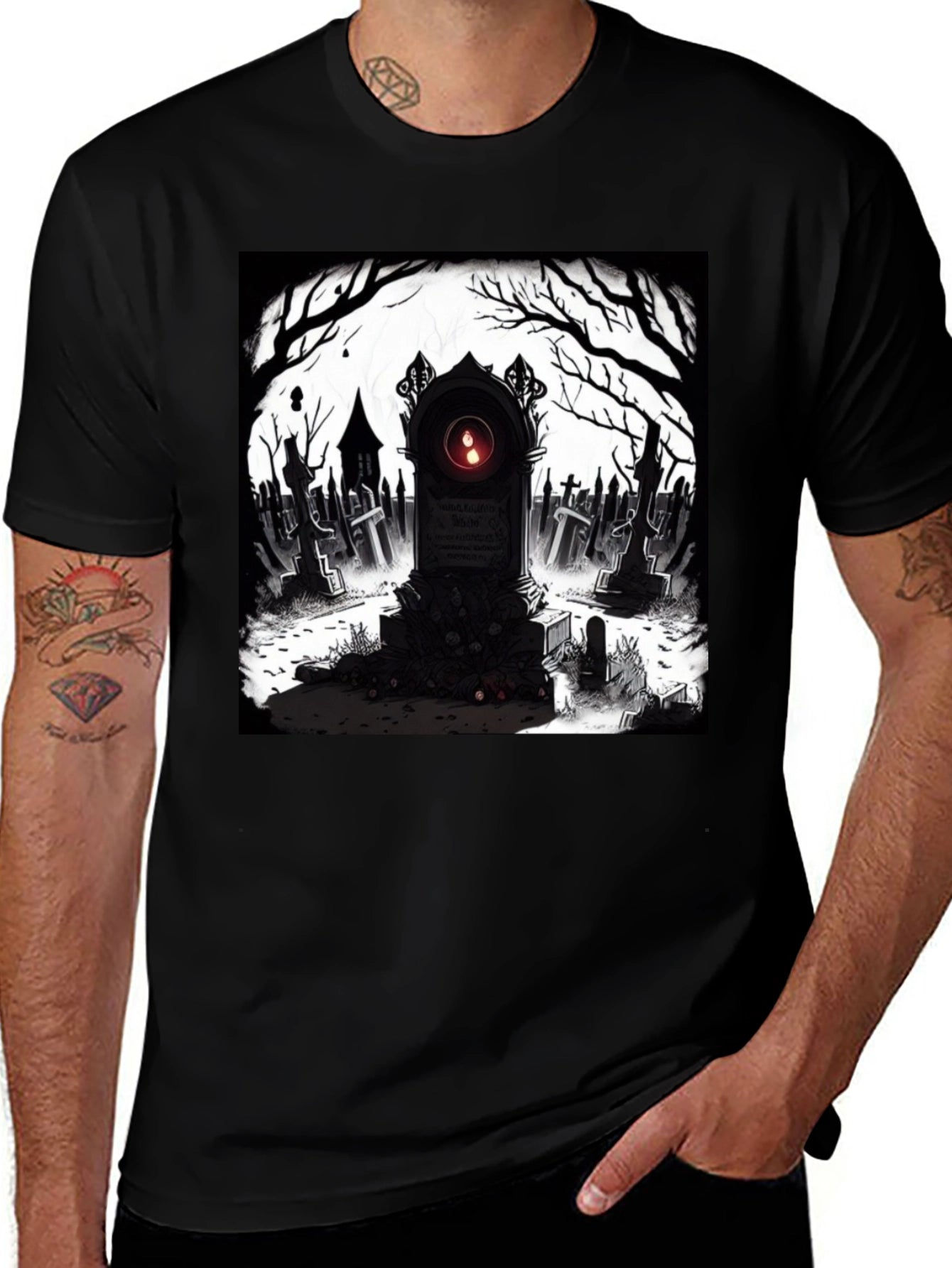 Graveyard T-Shirt: Spooky Tombstone Design