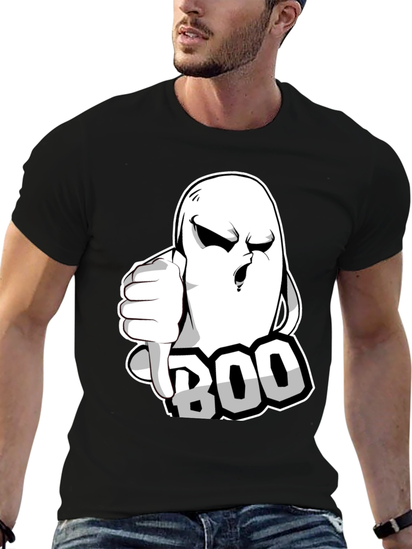 Boo! Ghost Graphic T-Shirt - Halloween Spooktacular
