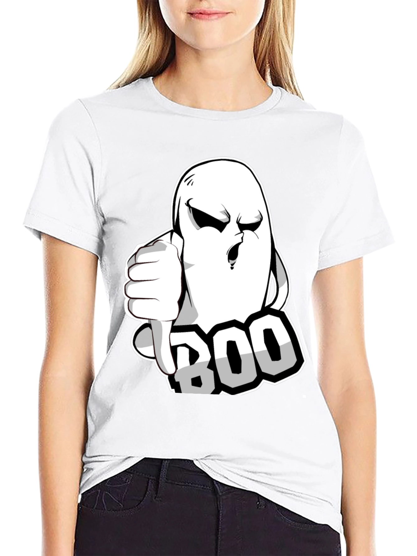 Boo! Ghost Graphic T-Shirt - Halloween Spooktacular