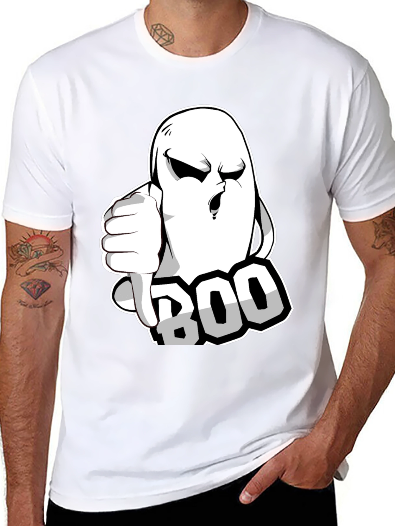 Boo! Ghost Graphic T-Shirt - Halloween Spooktacular