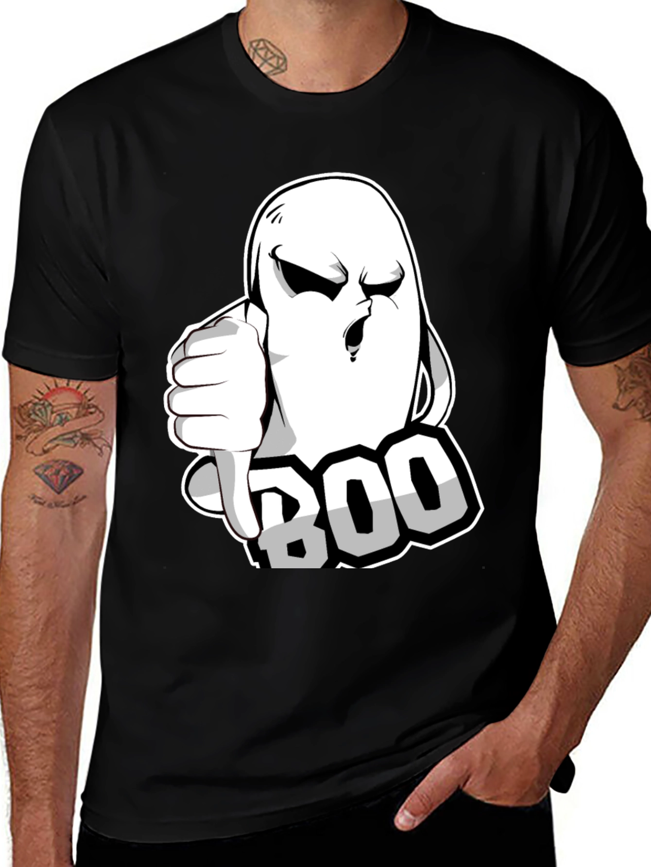 Boo! Ghost Graphic T-Shirt - Halloween Spooktacular