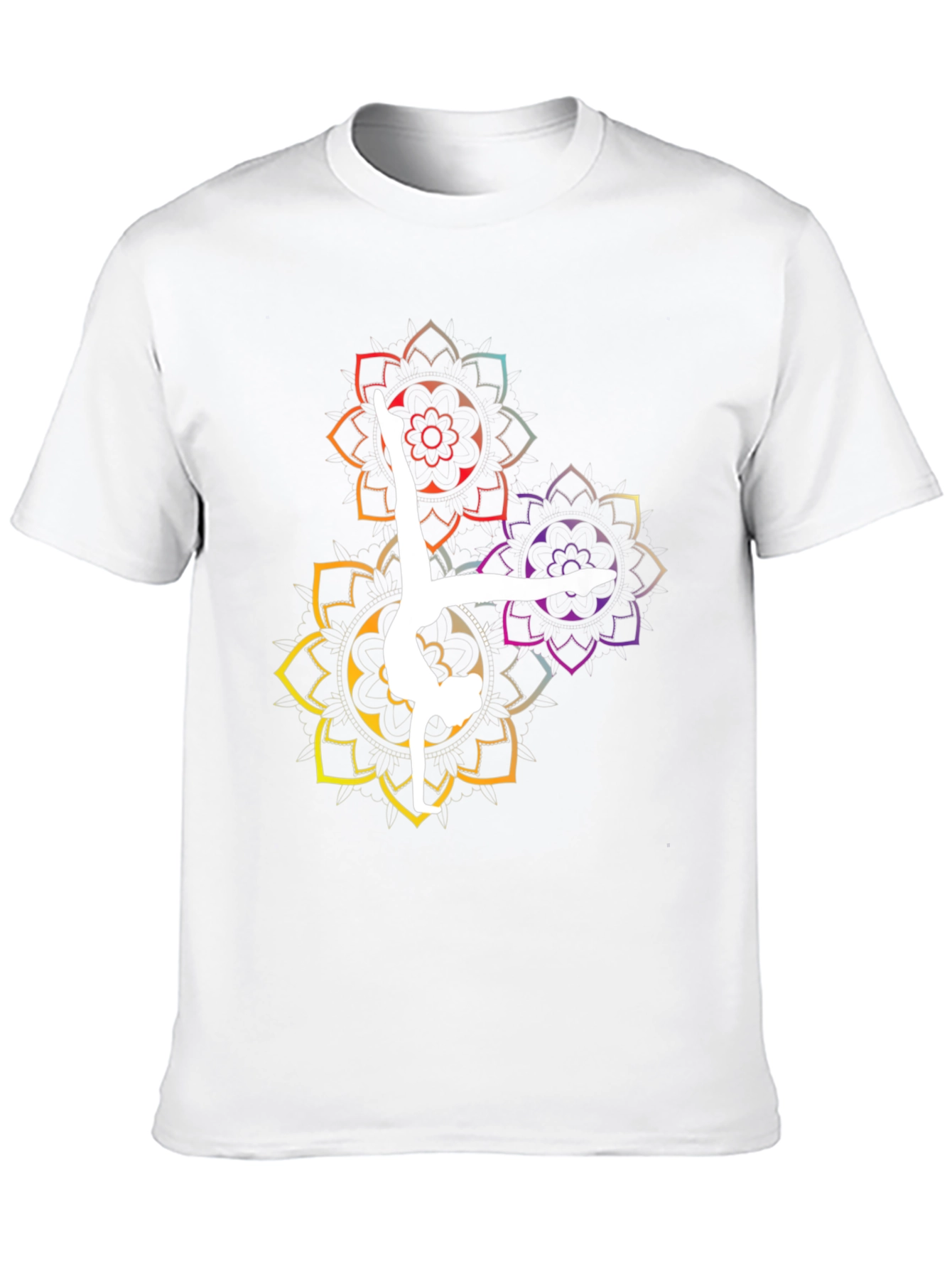 Yoga Mandala Graphic Tee - Black Cotton Blend