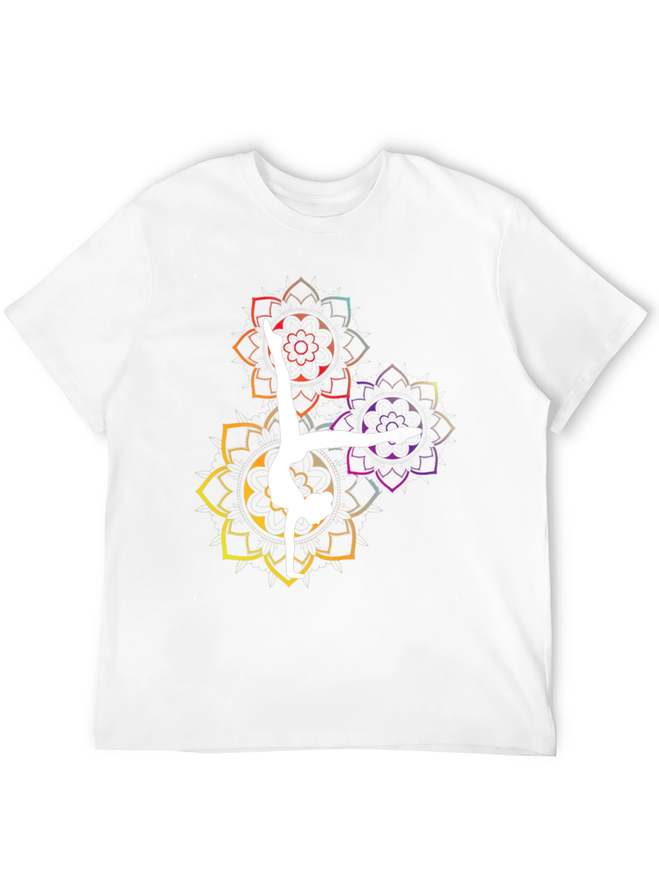 Yoga Mandala Graphic Tee - Black Cotton Blend