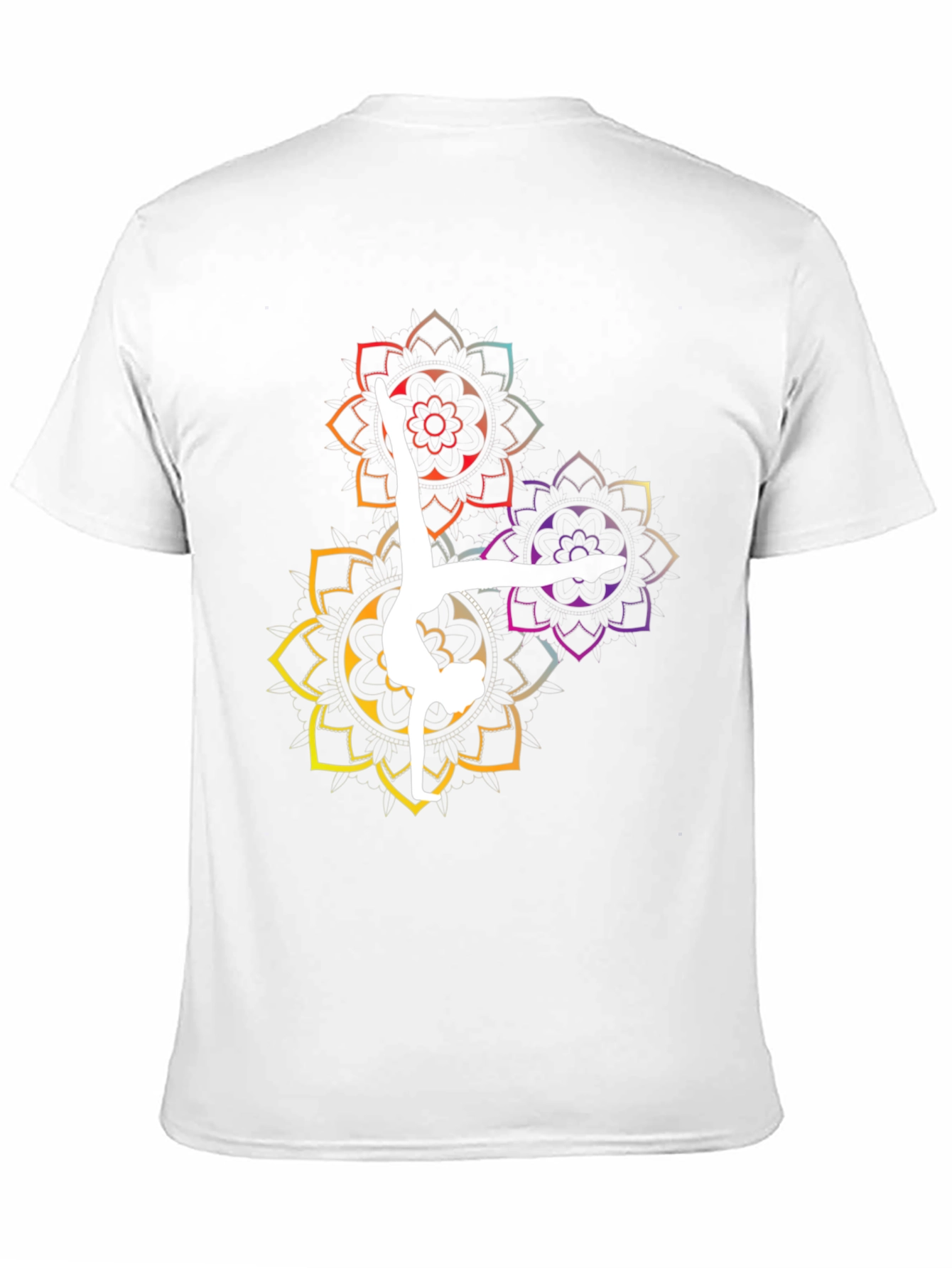 Yoga Mandala Graphic Tee - Black Cotton Blend