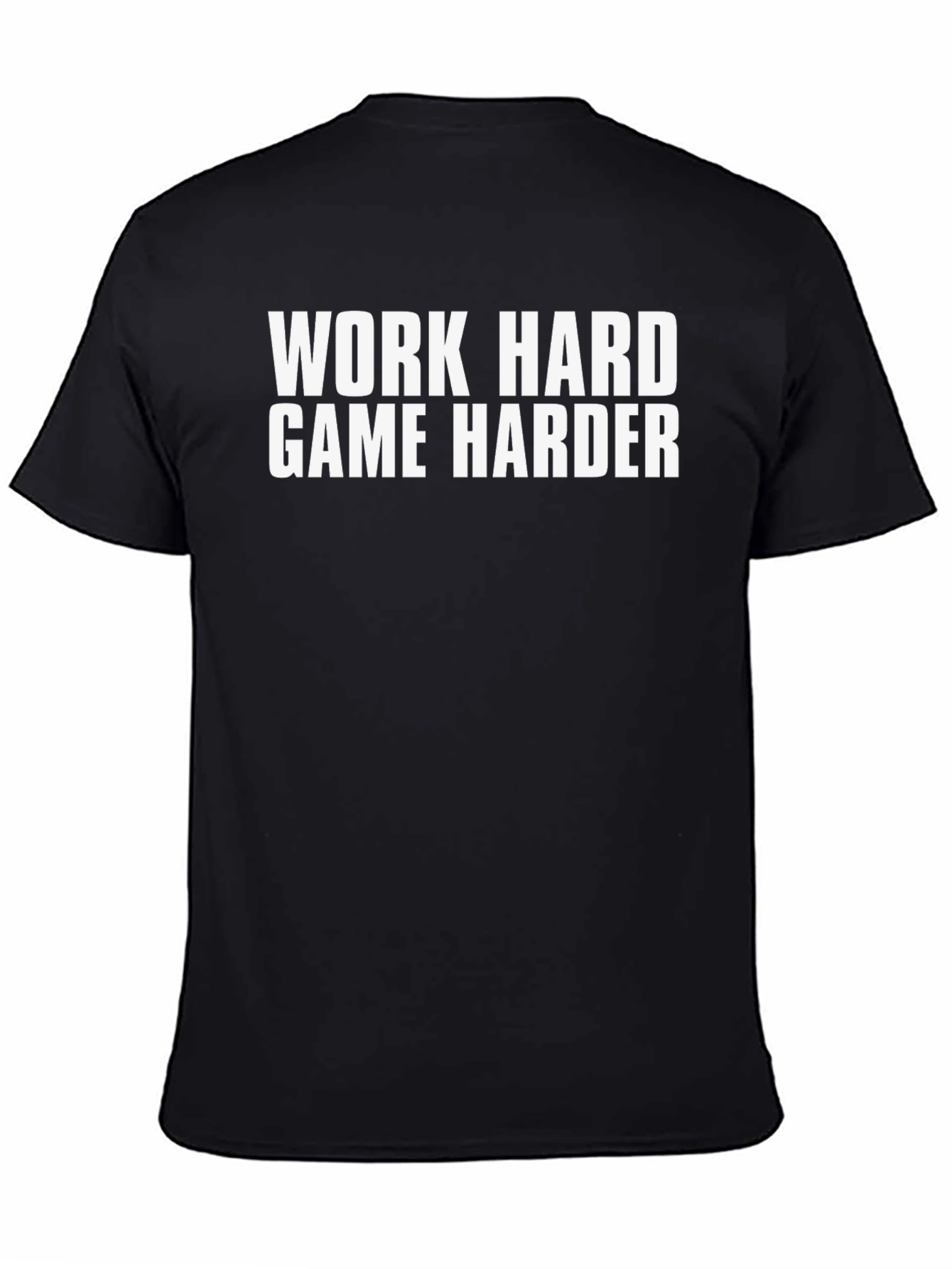 Work Hard Game Harder Black Graphic Tee