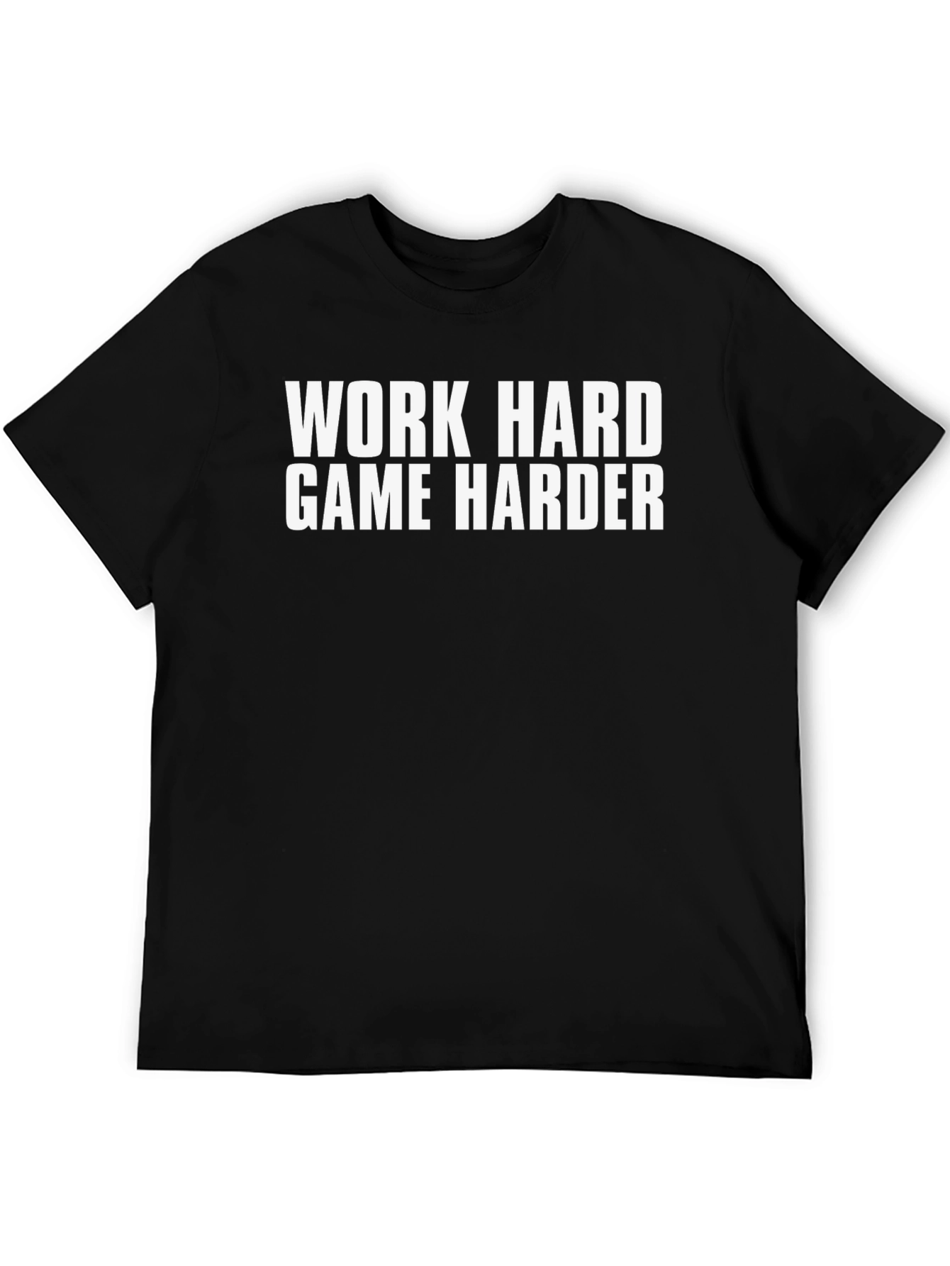 Work Hard Game Harder Black Graphic Tee
