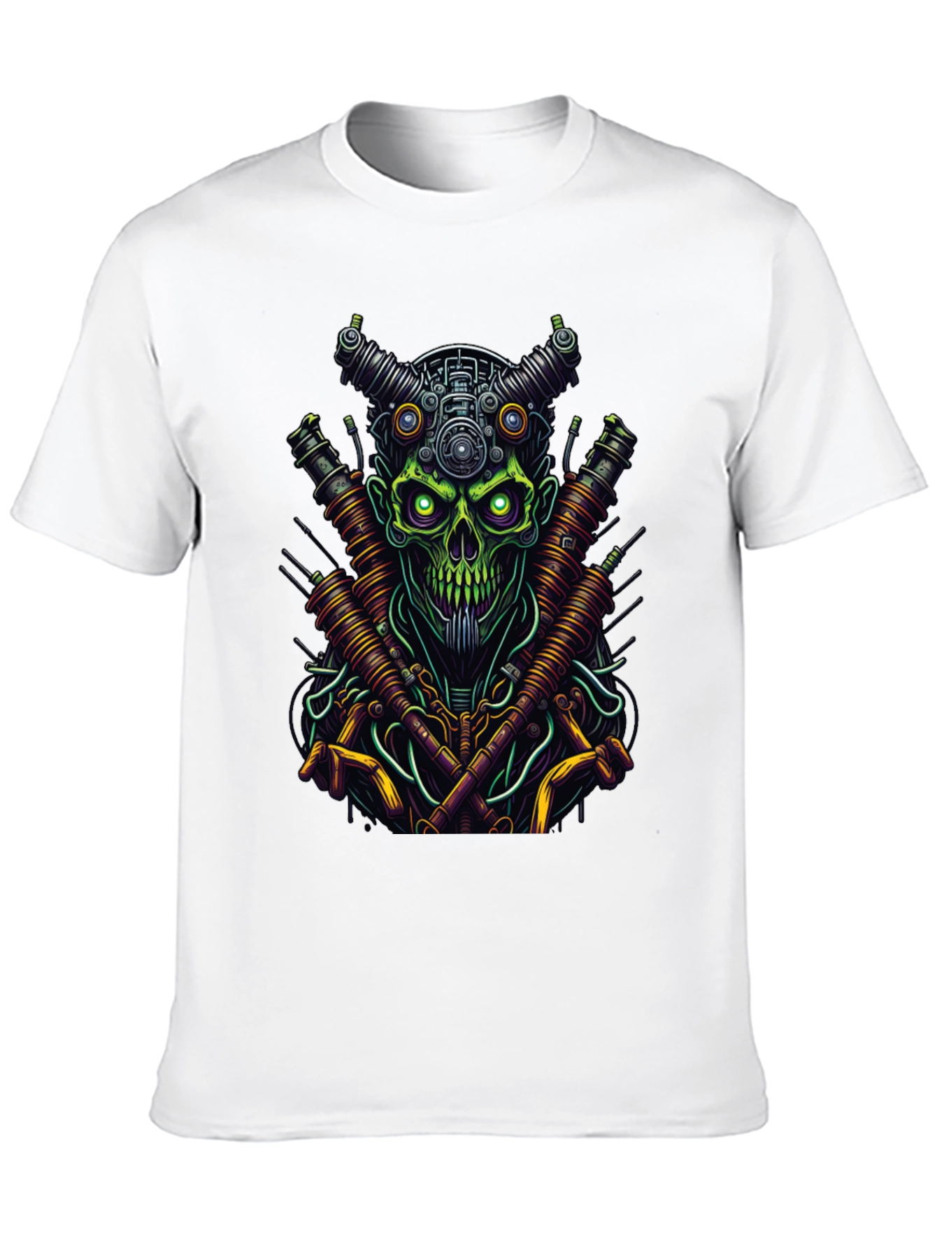 Steampunk Skull Graphic T-Shirt - Black