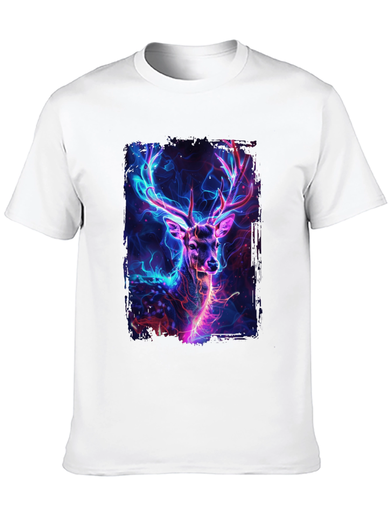 Neon Deer Graphic Tee - Black