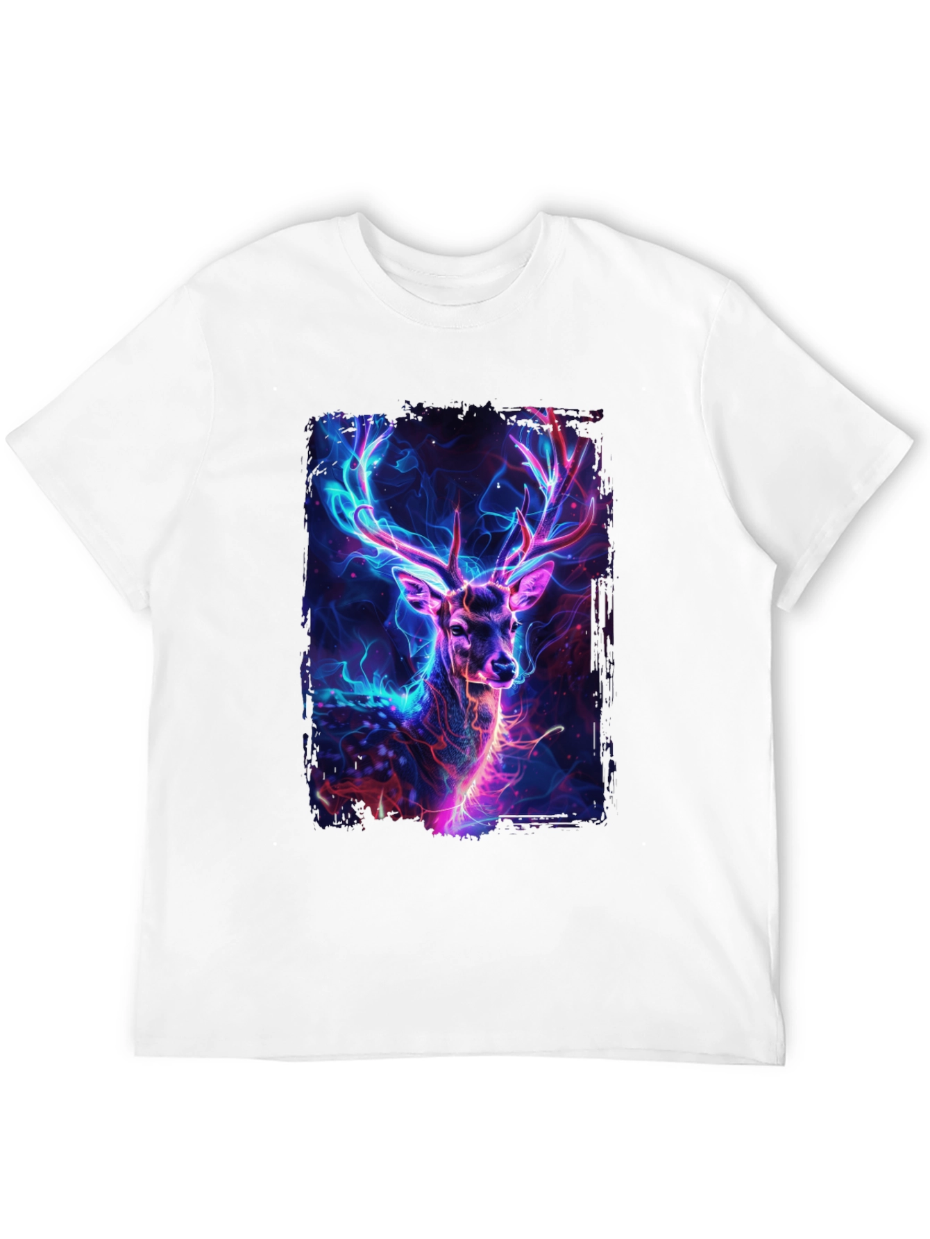 Neon Deer Graphic Tee - Black