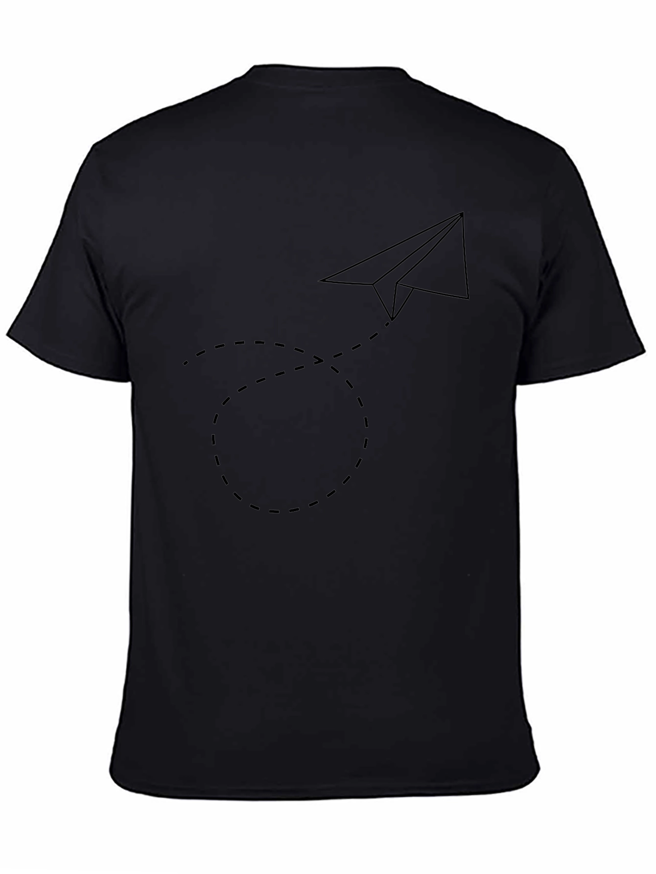 Paper Airplane Tee - Black Minimalist Design