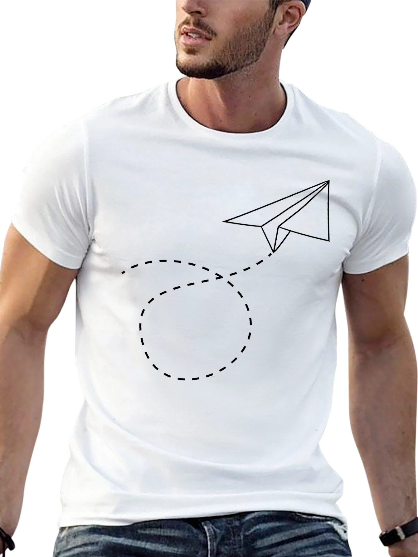 Paper Airplane Tee - Black Minimalist Design