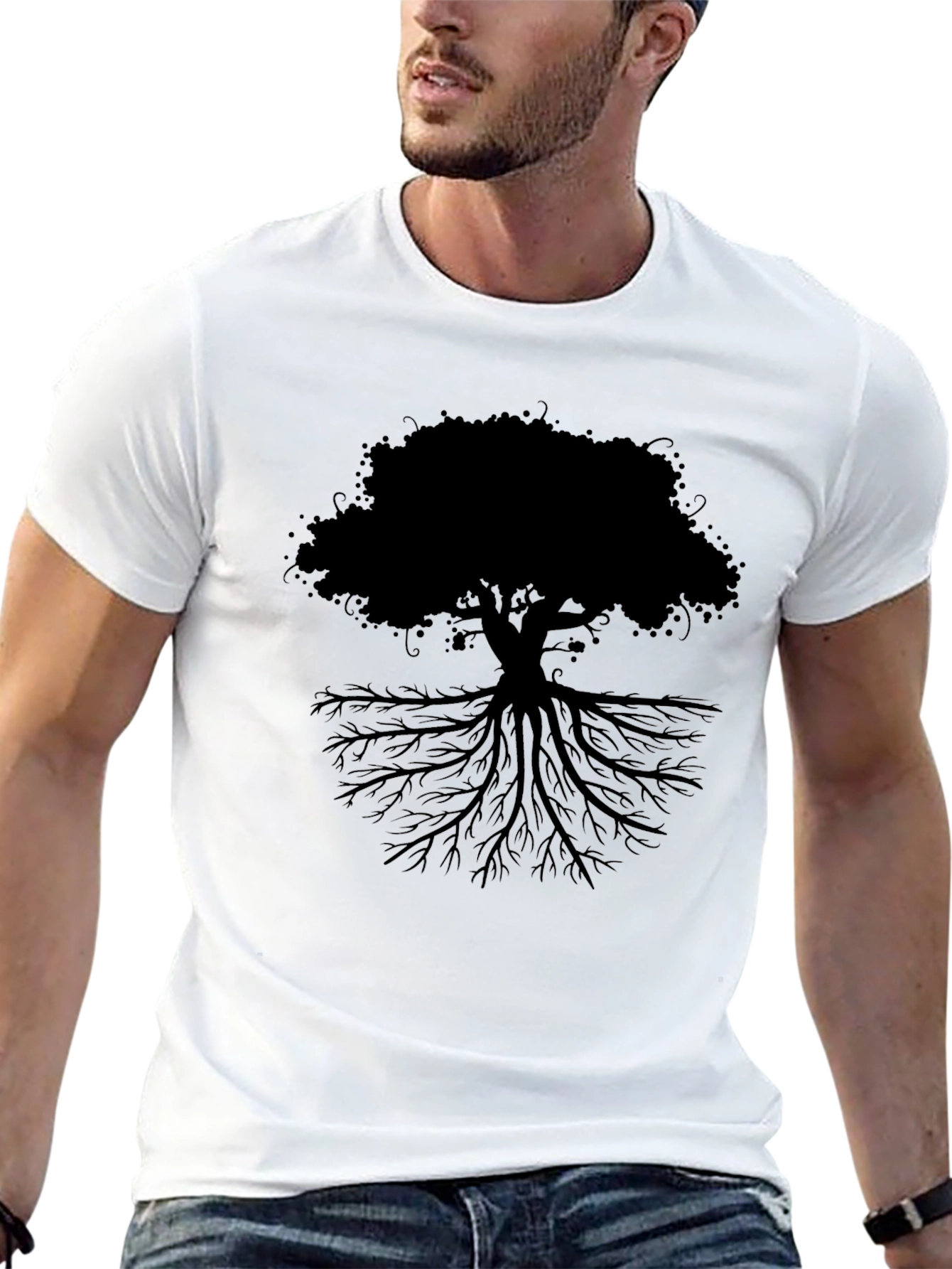 Tree of Life Graphic Tee - Black Cotton Blend