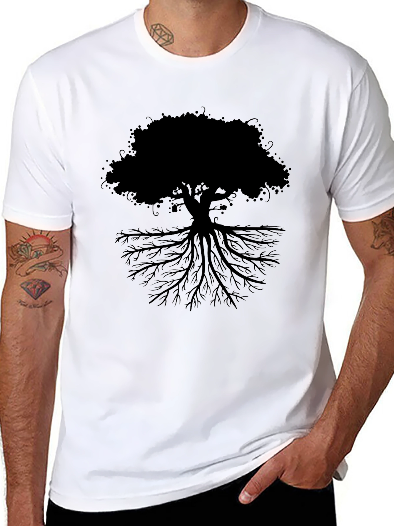 Tree of Life Graphic Tee - Black Cotton Blend