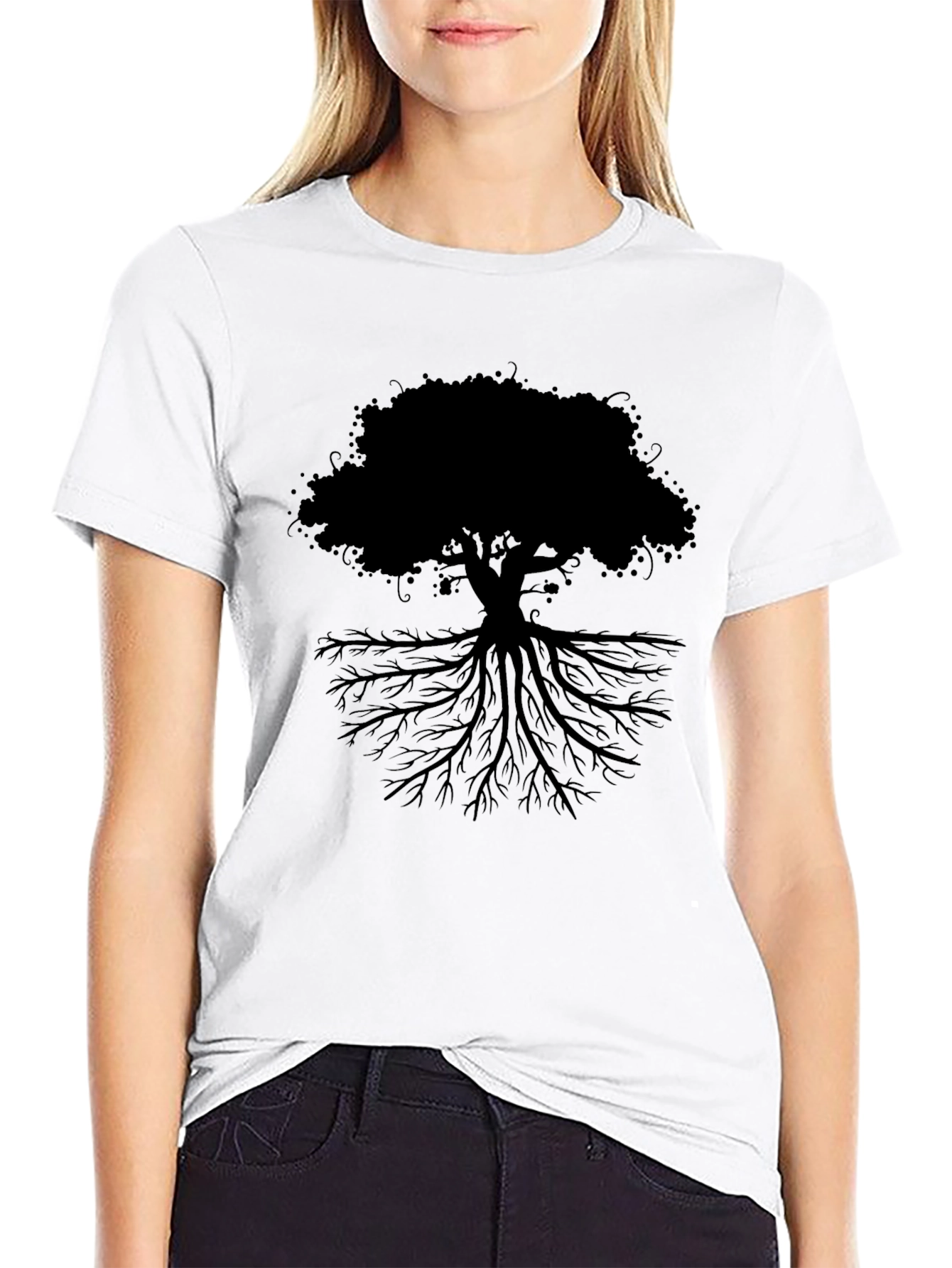Tree of Life Graphic Tee - Black Cotton Blend