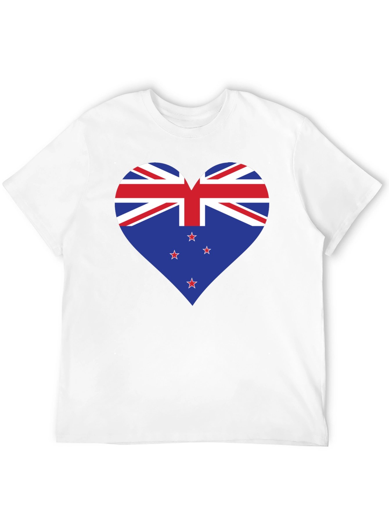 New Zealand Flag Heart Graphic T-Shirt