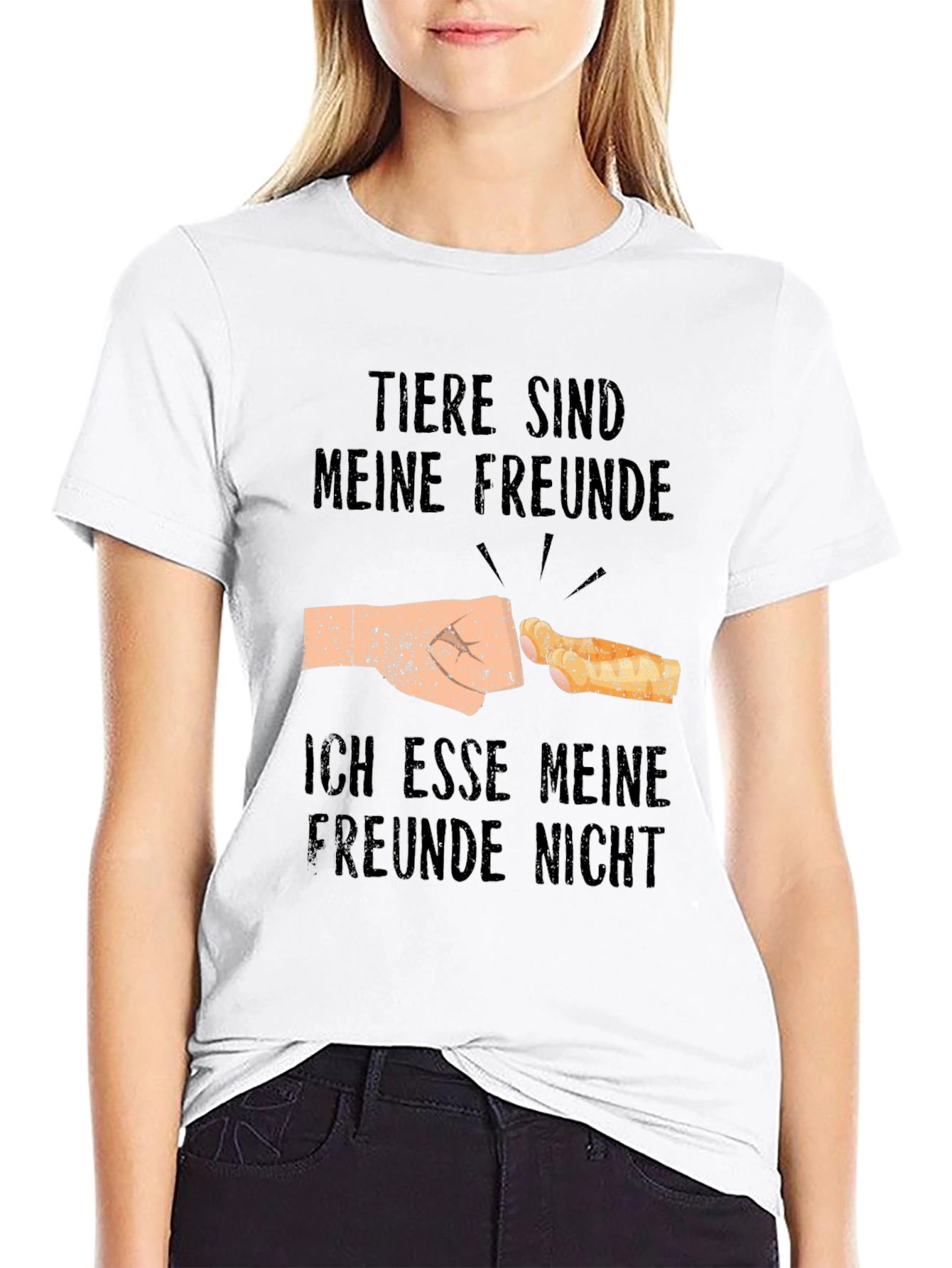 Vegan Humor T-Shirt - Tiere Sind Meine Freunde