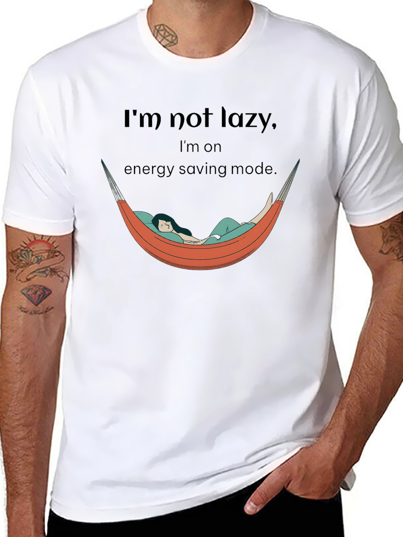 Im Not Lazy Energy Saving Mode Graphic T-Shirt