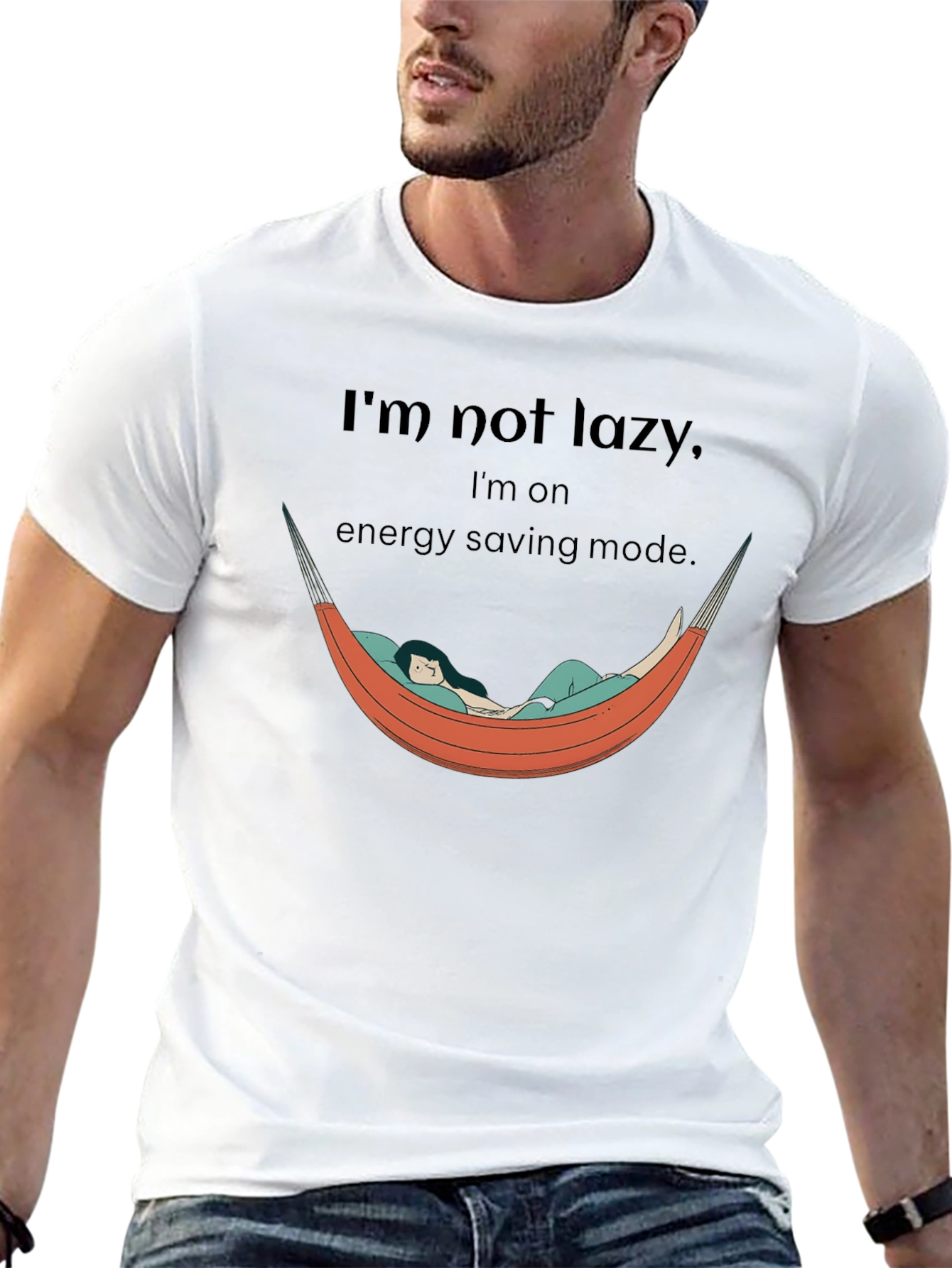 Im Not Lazy Energy Saving Mode Graphic T-Shirt