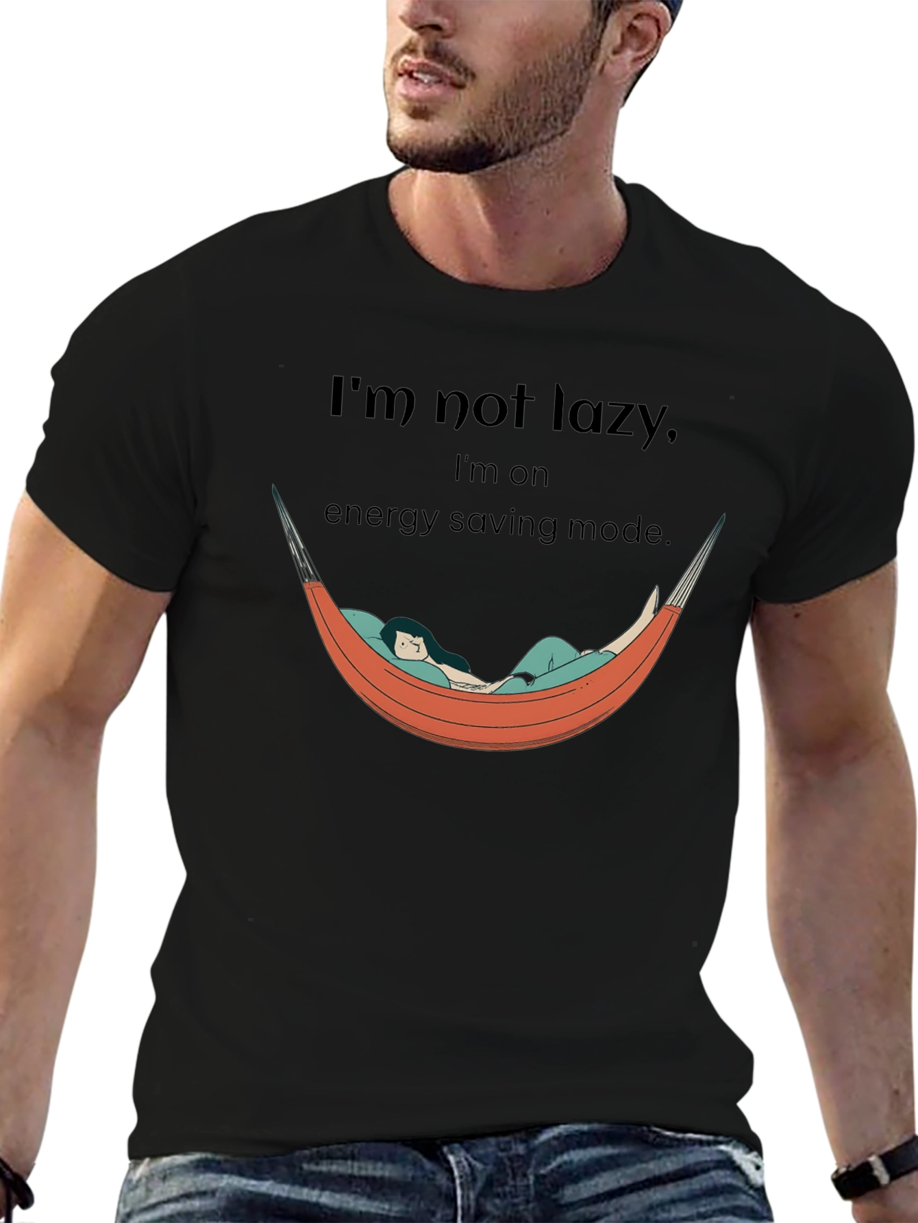 Im Not Lazy Energy Saving Mode Graphic T-Shirt