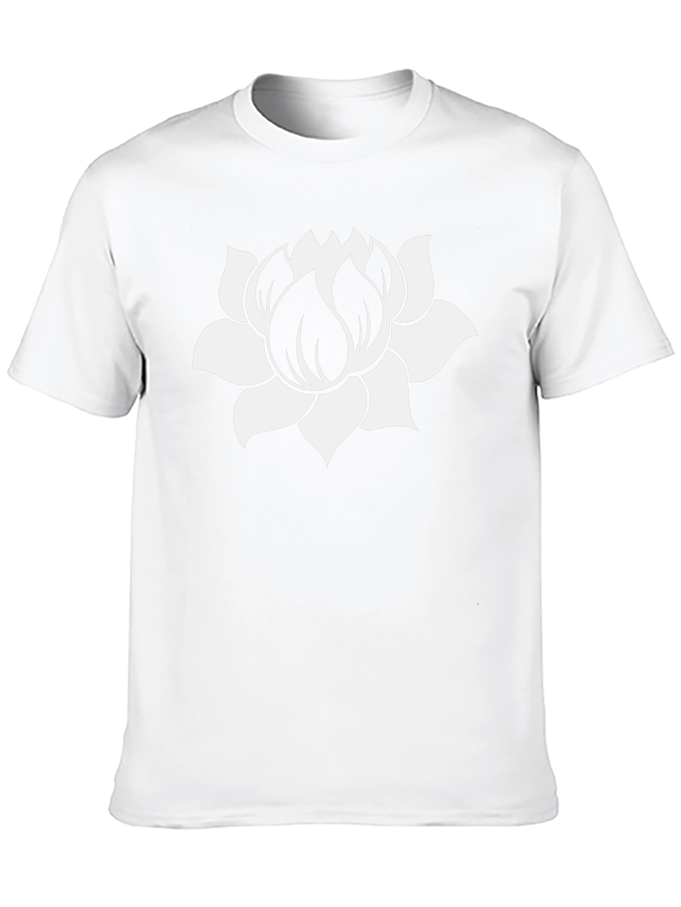 Lotus Flower Graphic Tee - Black Cotton Blend T-Shirt