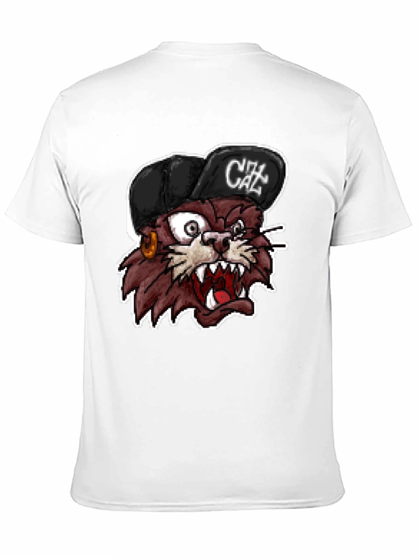 Cartoon Cat Graphic T-Shirt
