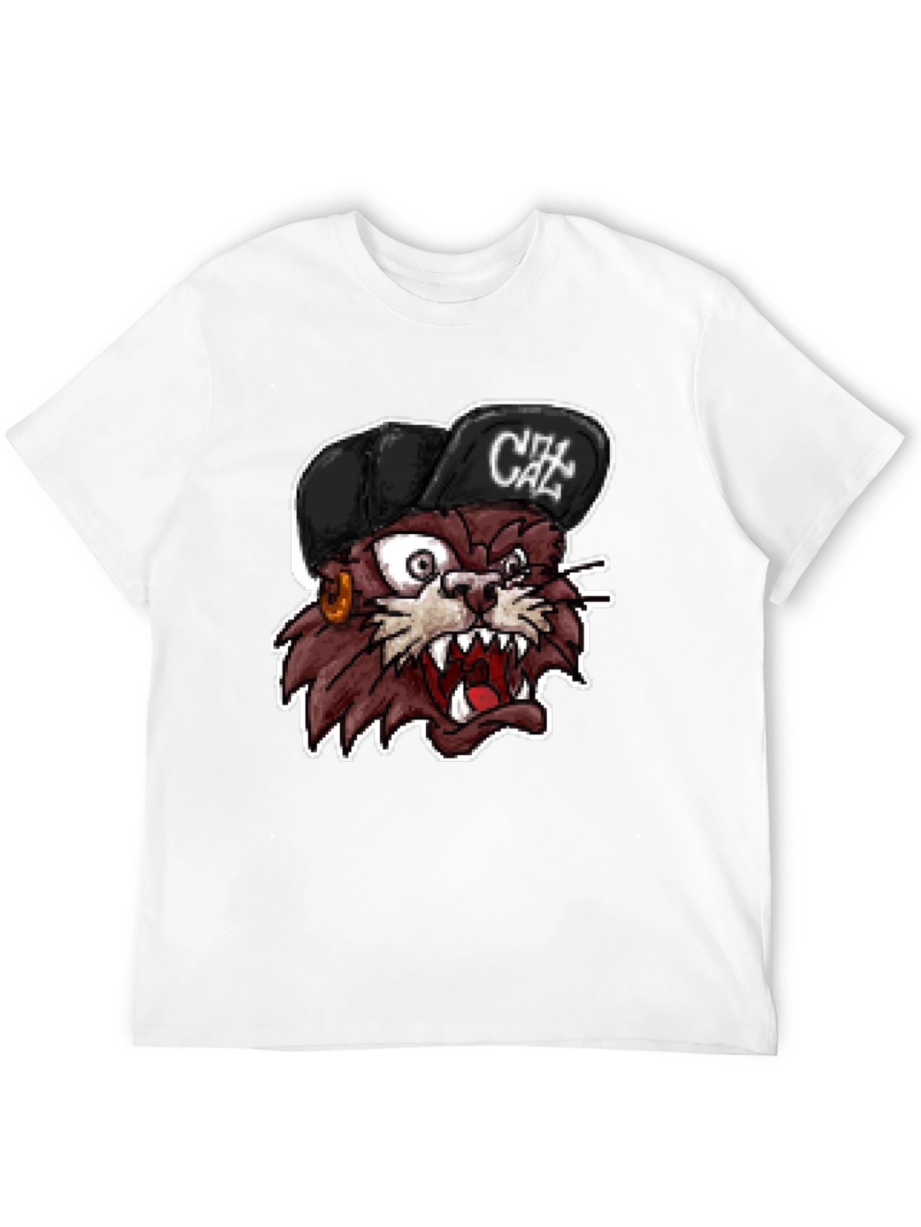 Cartoon Cat Graphic T-Shirt