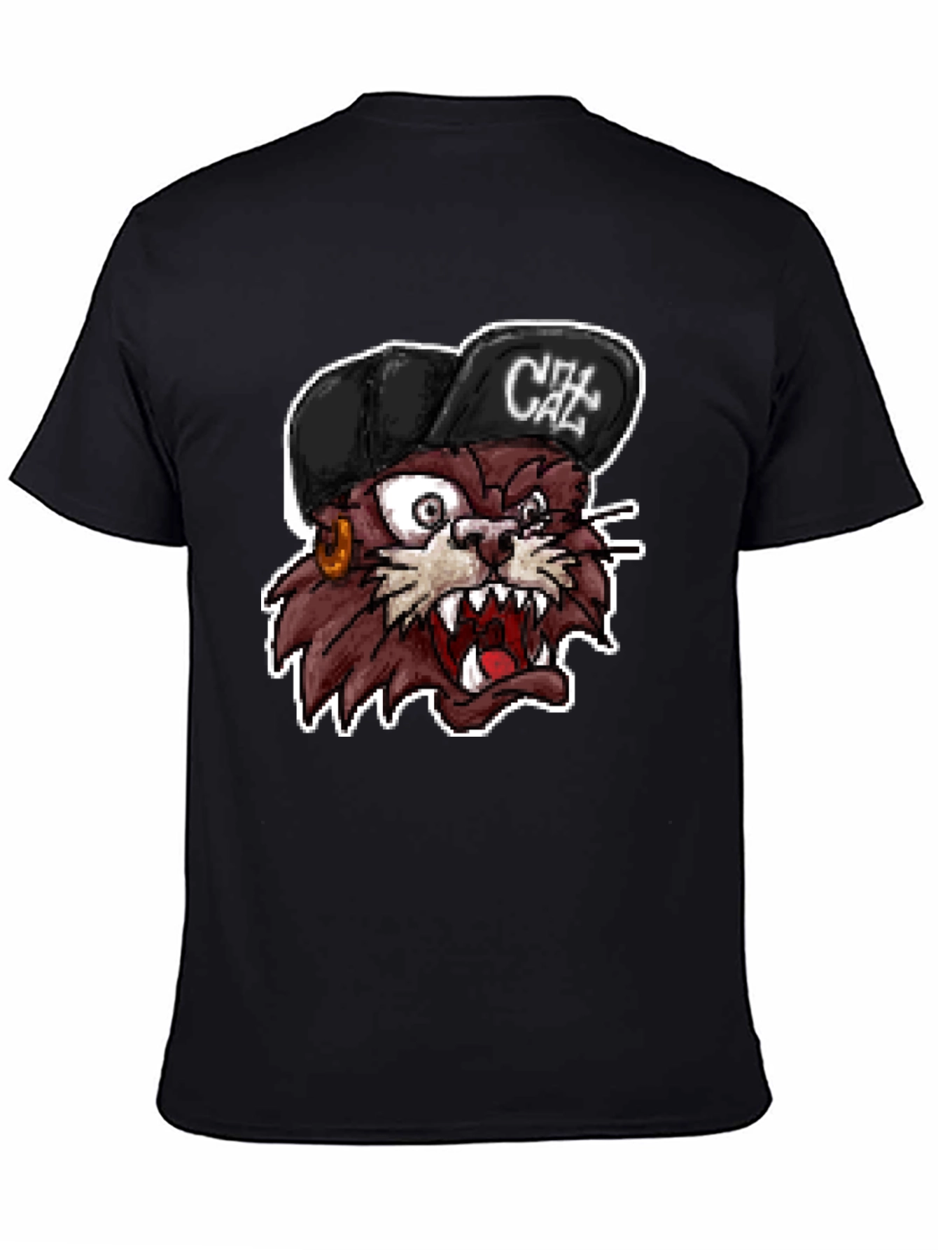 Cartoon Cat Graphic T-Shirt