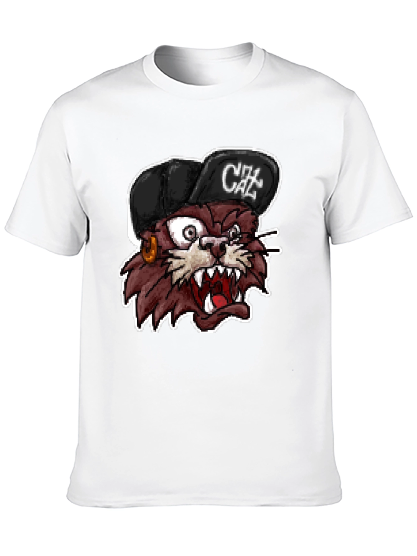 Cartoon Cat Graphic T-Shirt