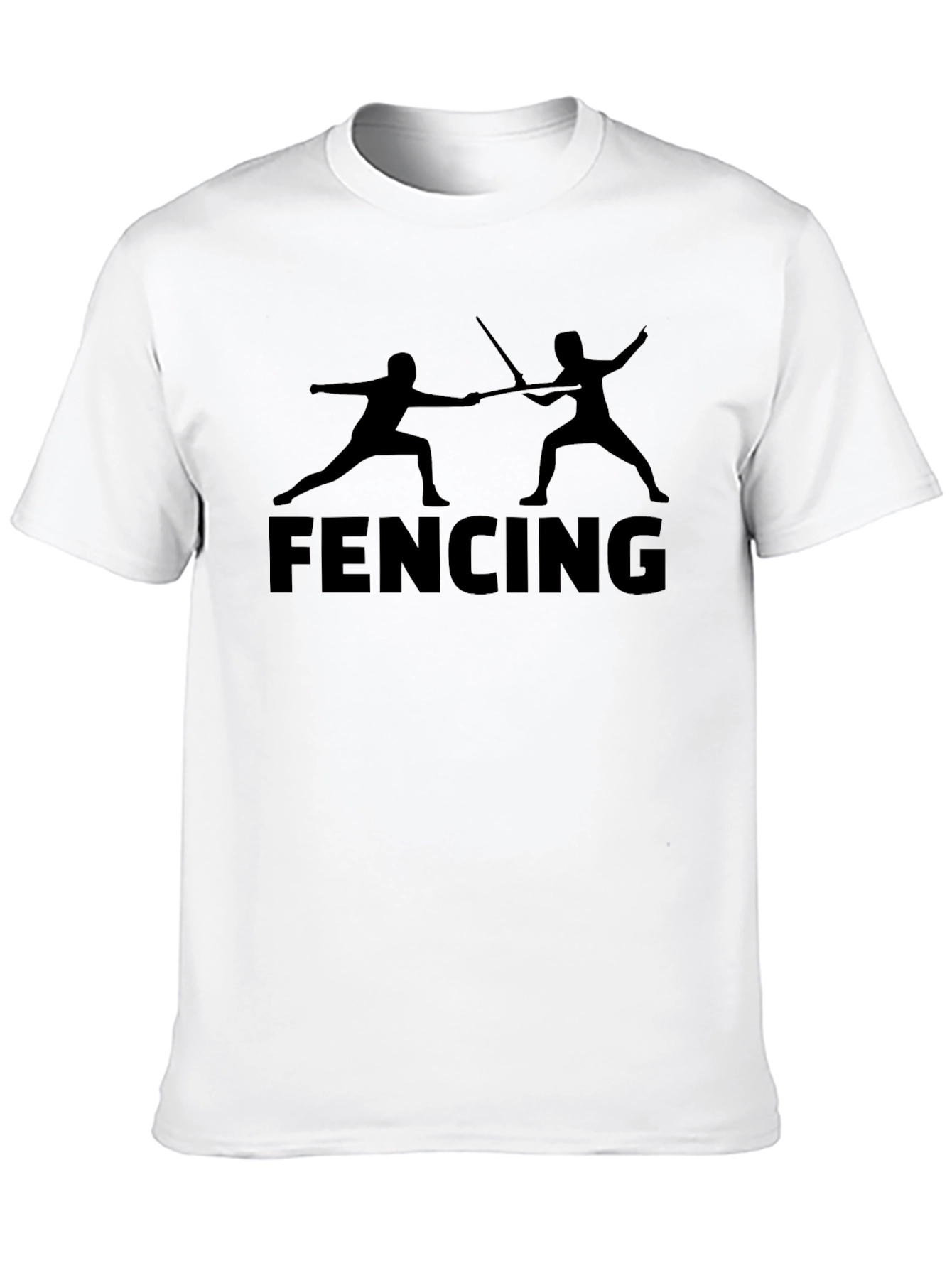 Fencing Silhouette Black T-Shirt