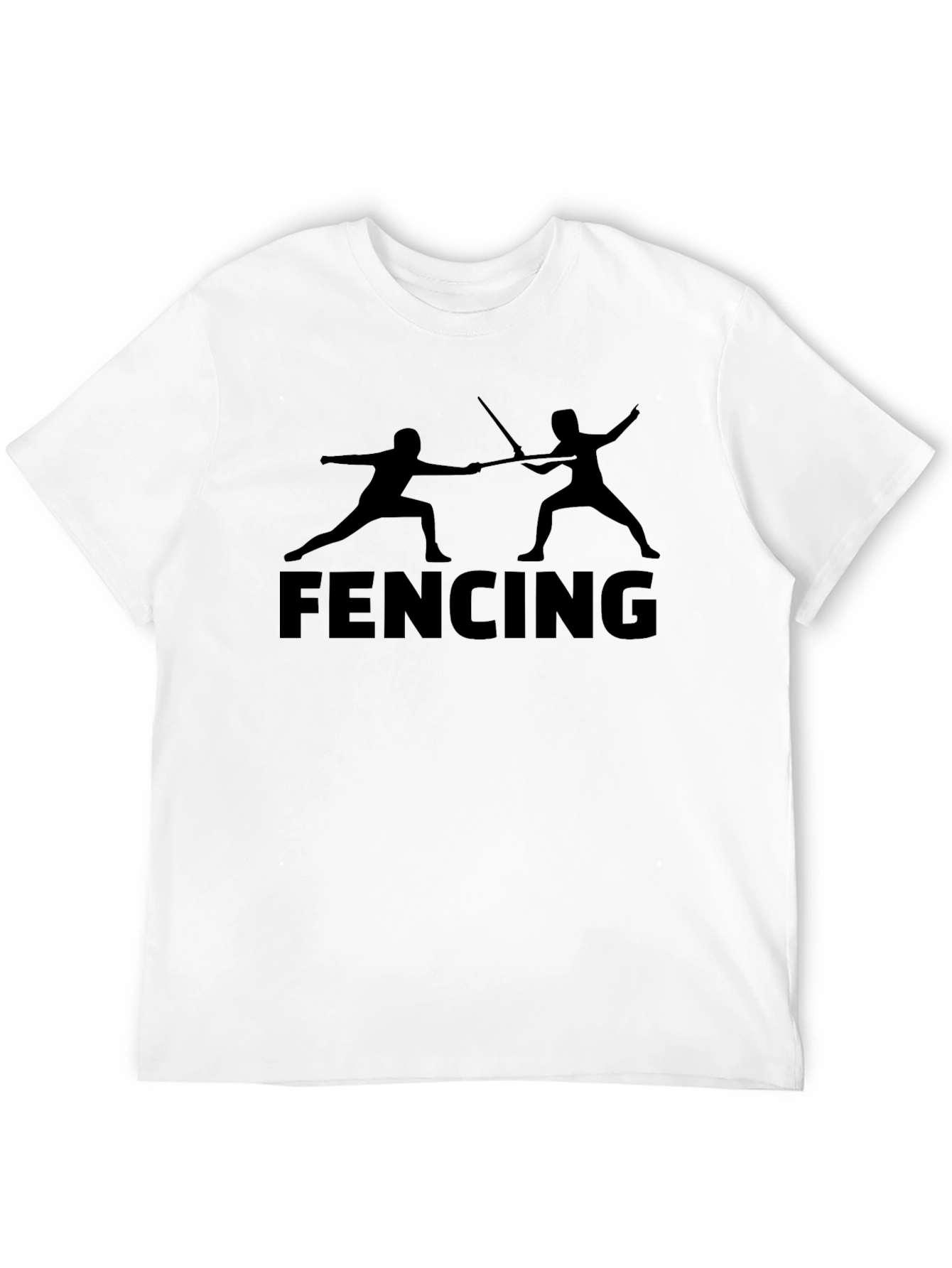 Fencing Silhouette Black T-Shirt