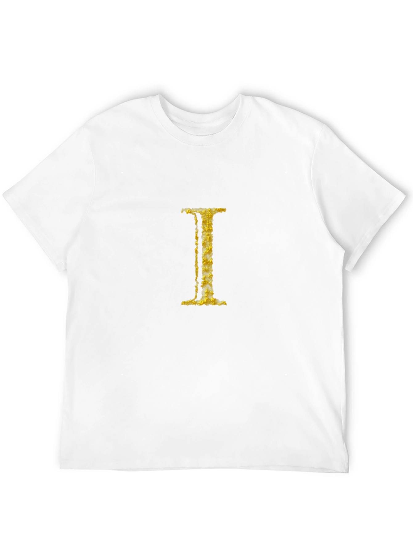 Golden I Letter Black T-Shirt
