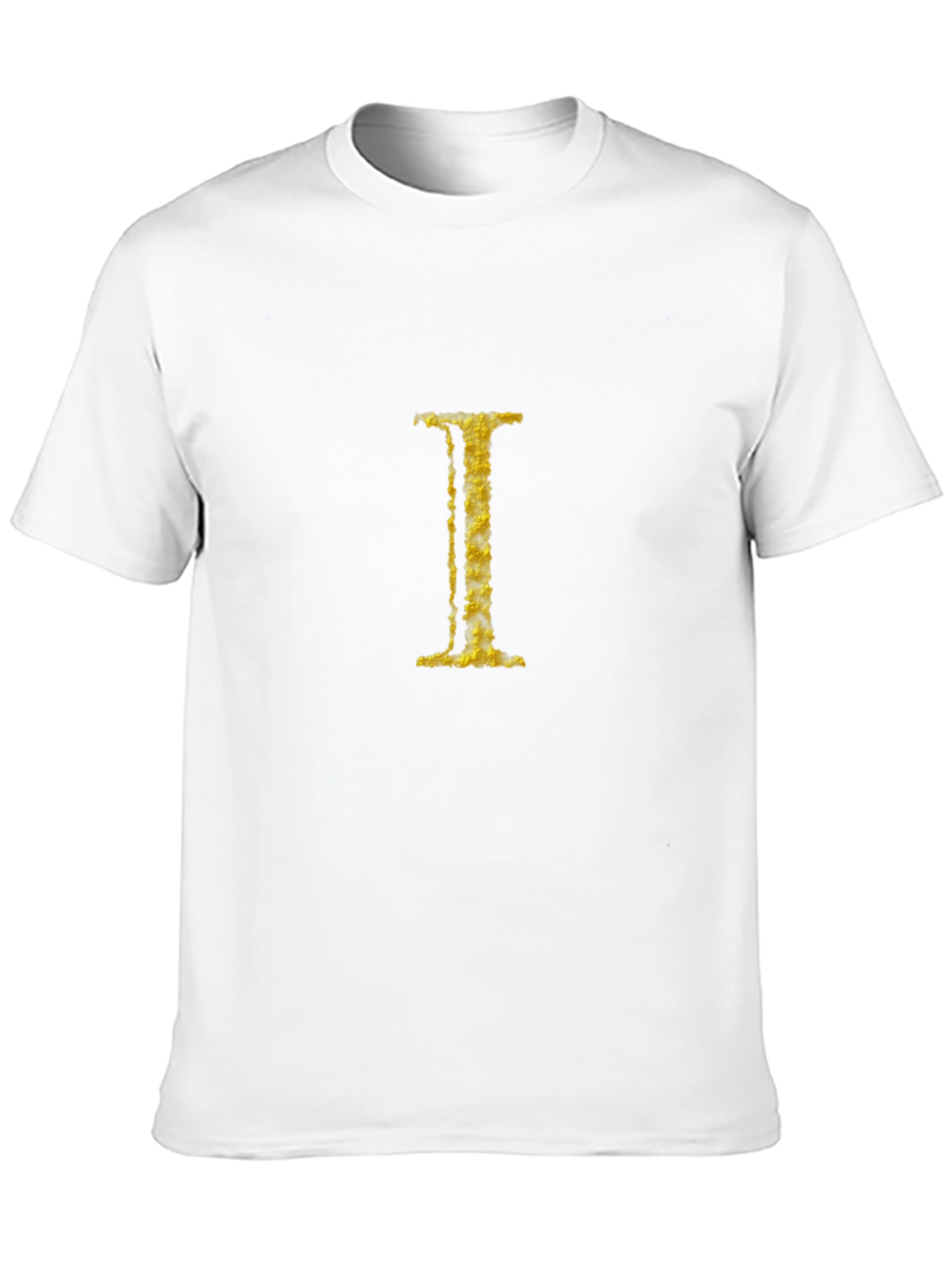 Golden I Letter Black T-Shirt