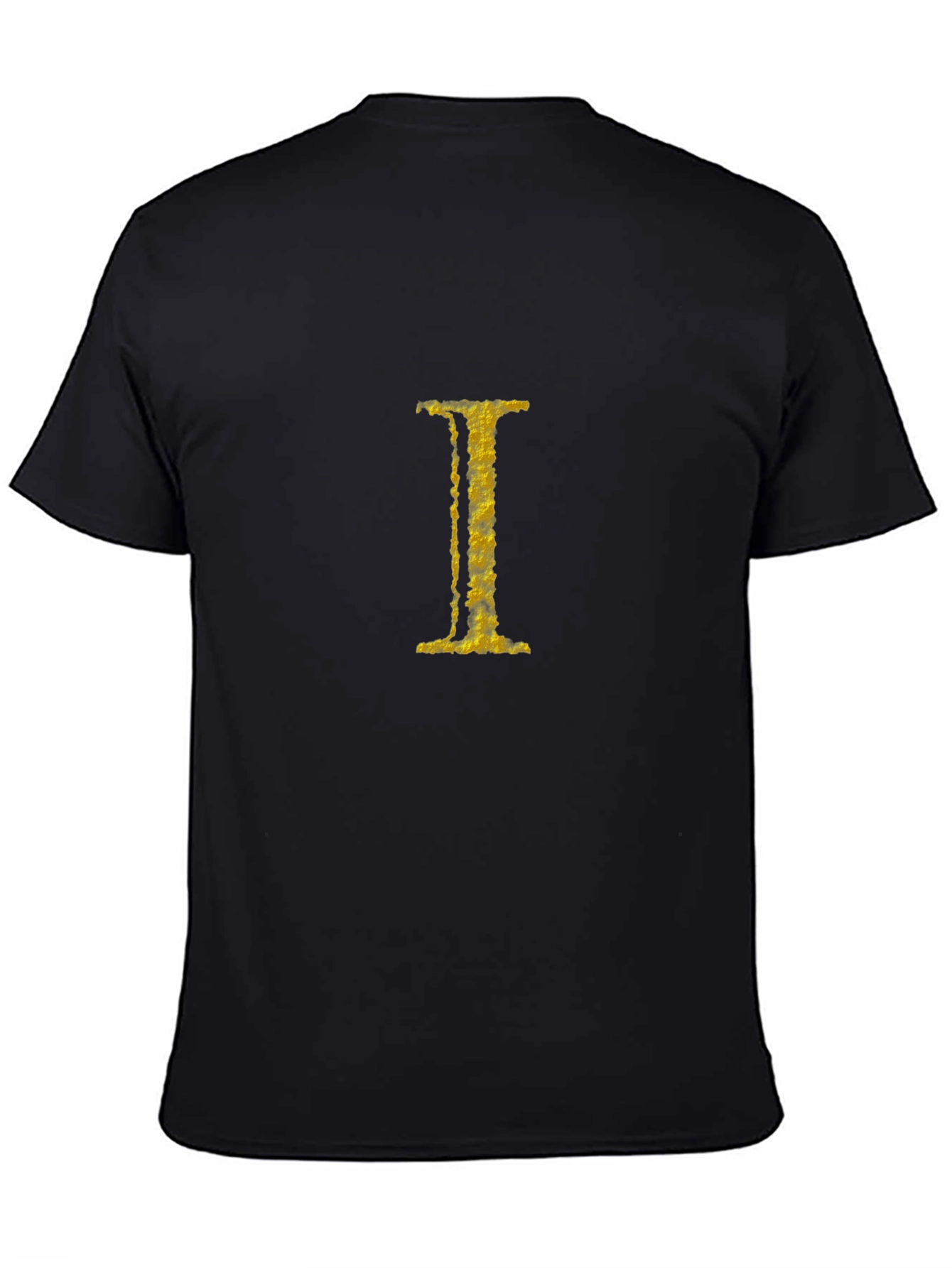 Golden I Letter Black T-Shirt