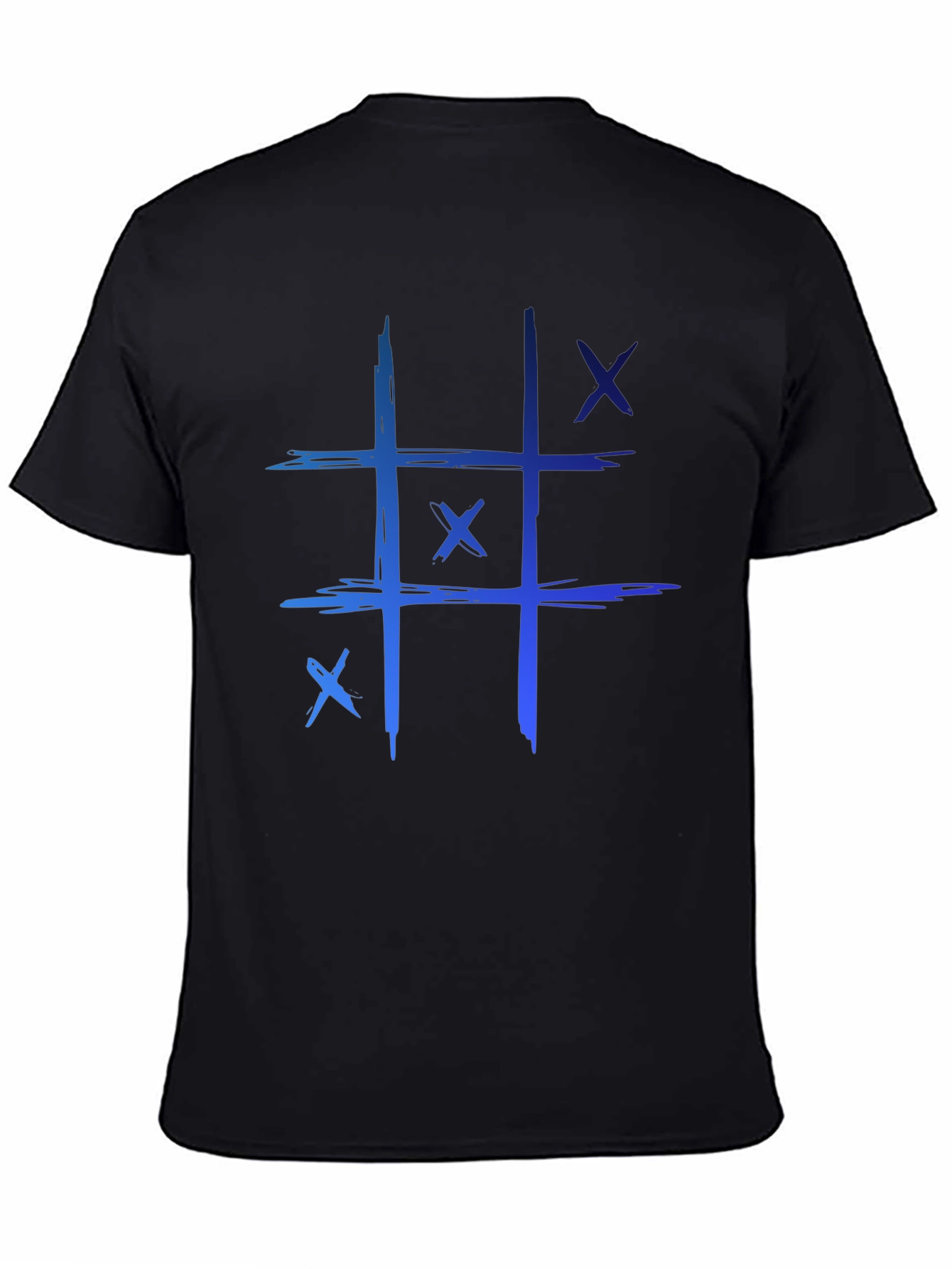 Tic-Tac-Toe Graphic Tee - Casual Black T-Shirt