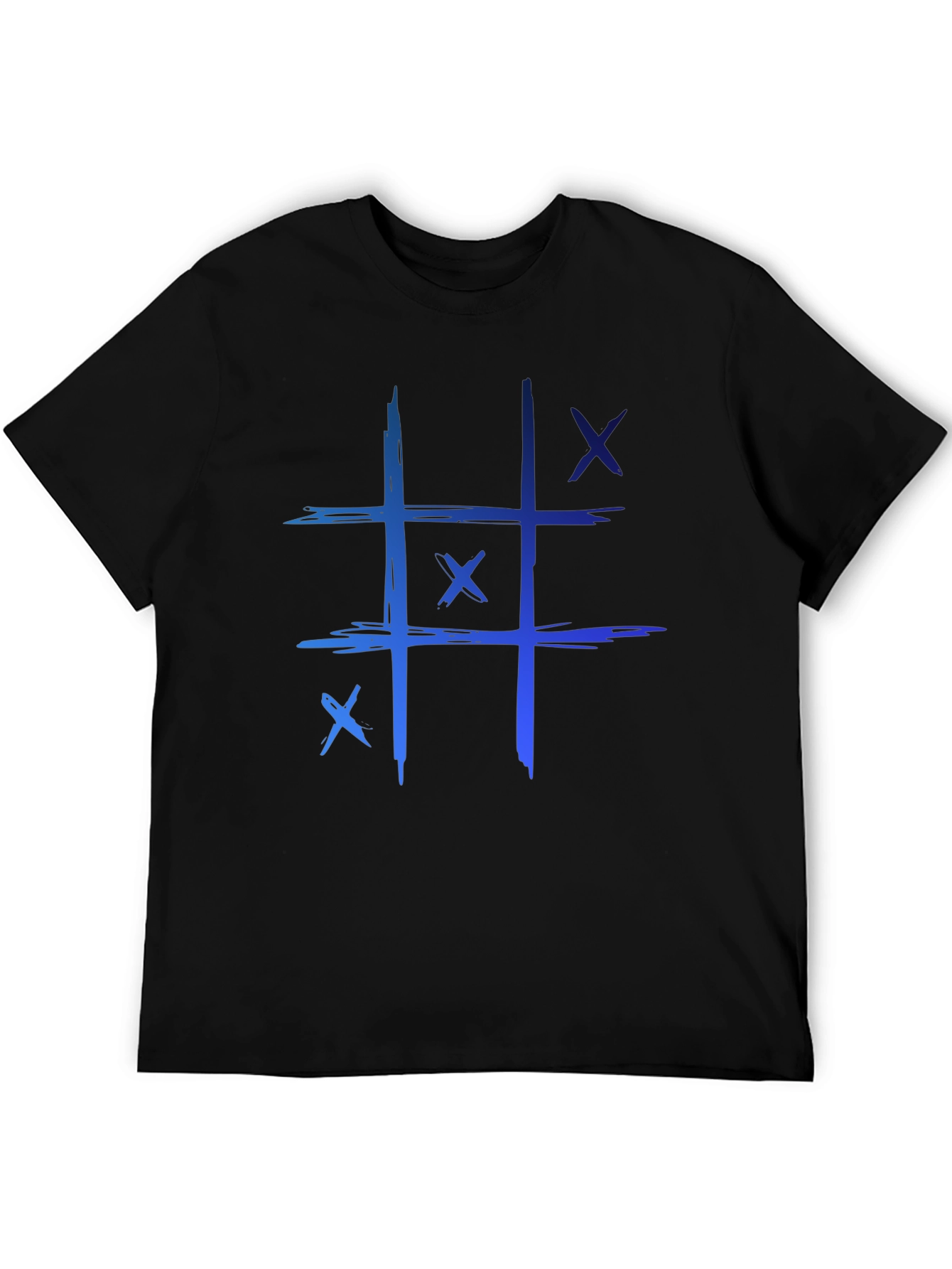 Tic-Tac-Toe Graphic Tee - Casual Black T-Shirt