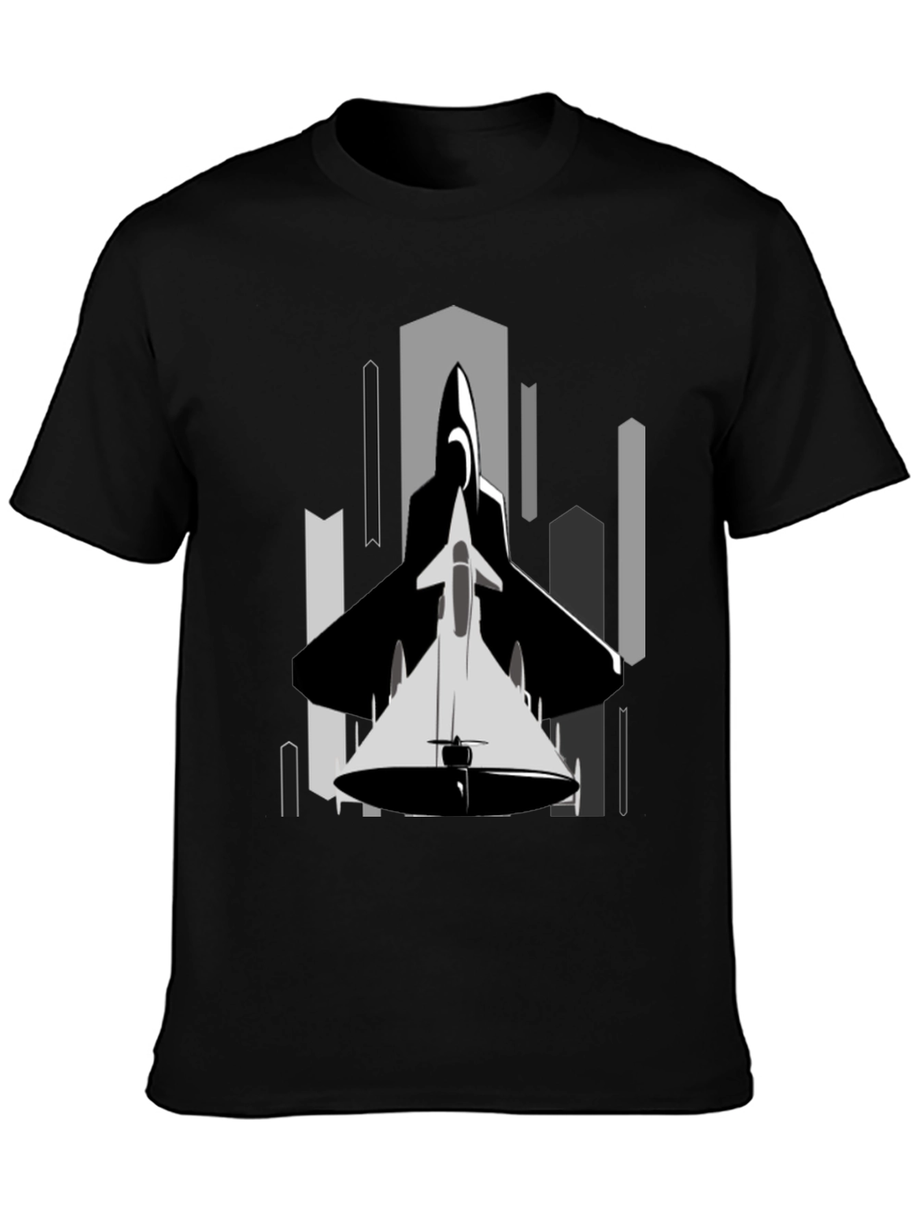 Stealth Jet Graphic Tee - Urban Style Black T-Shirt