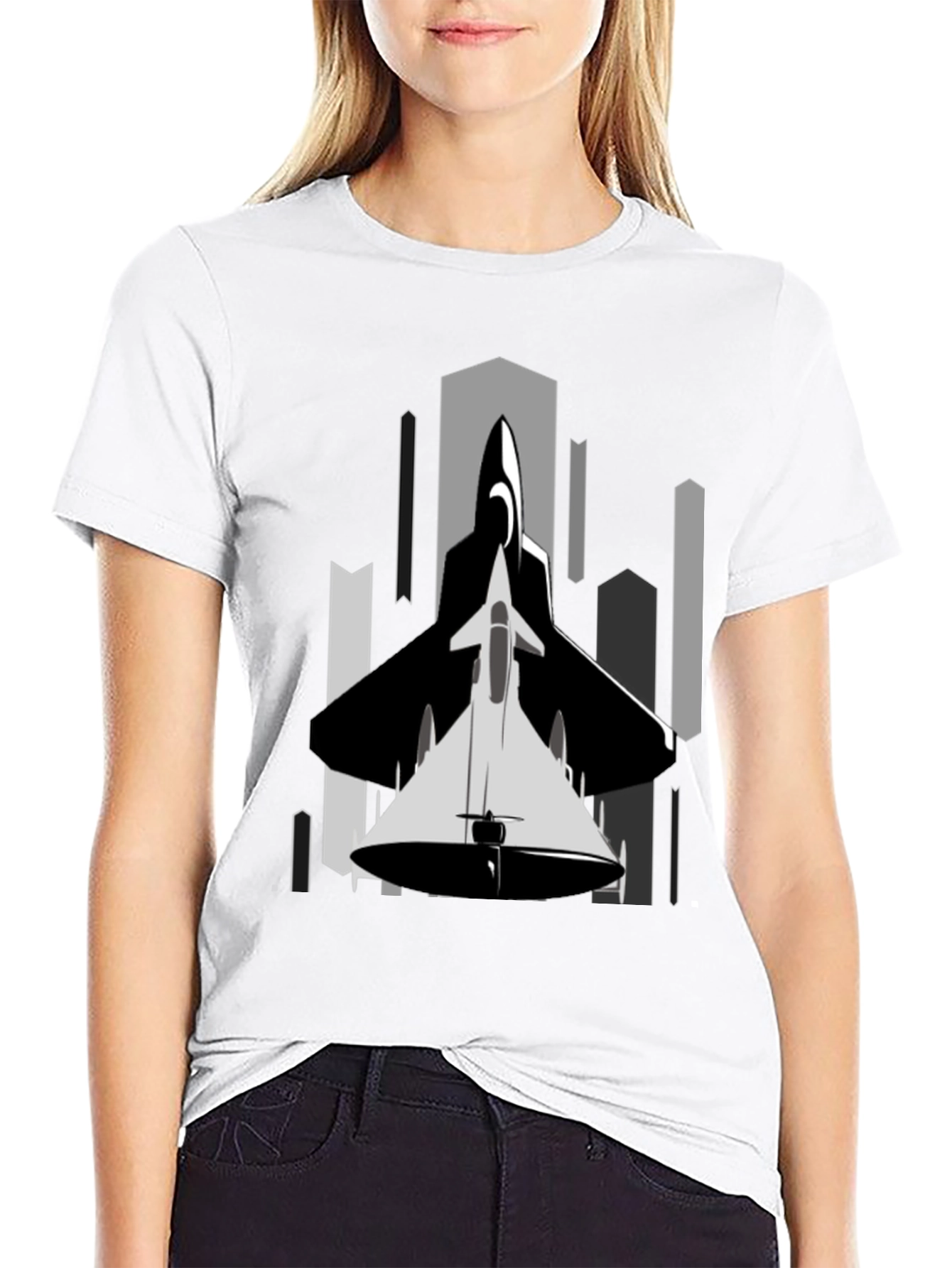 Stealth Jet Graphic Tee - Urban Style Black T-Shirt
