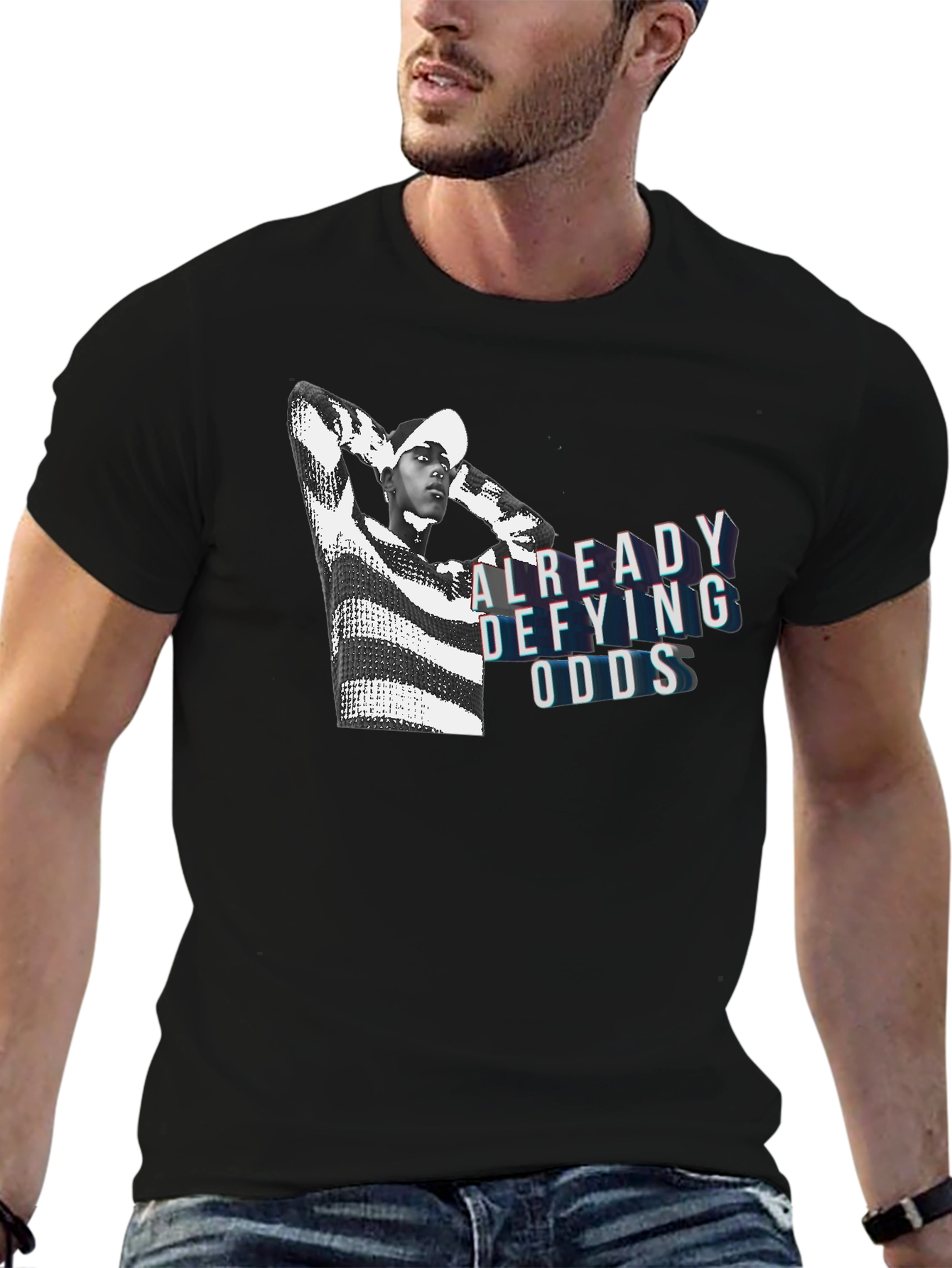 Already Defying Odds Graphic Tee - Bold Black