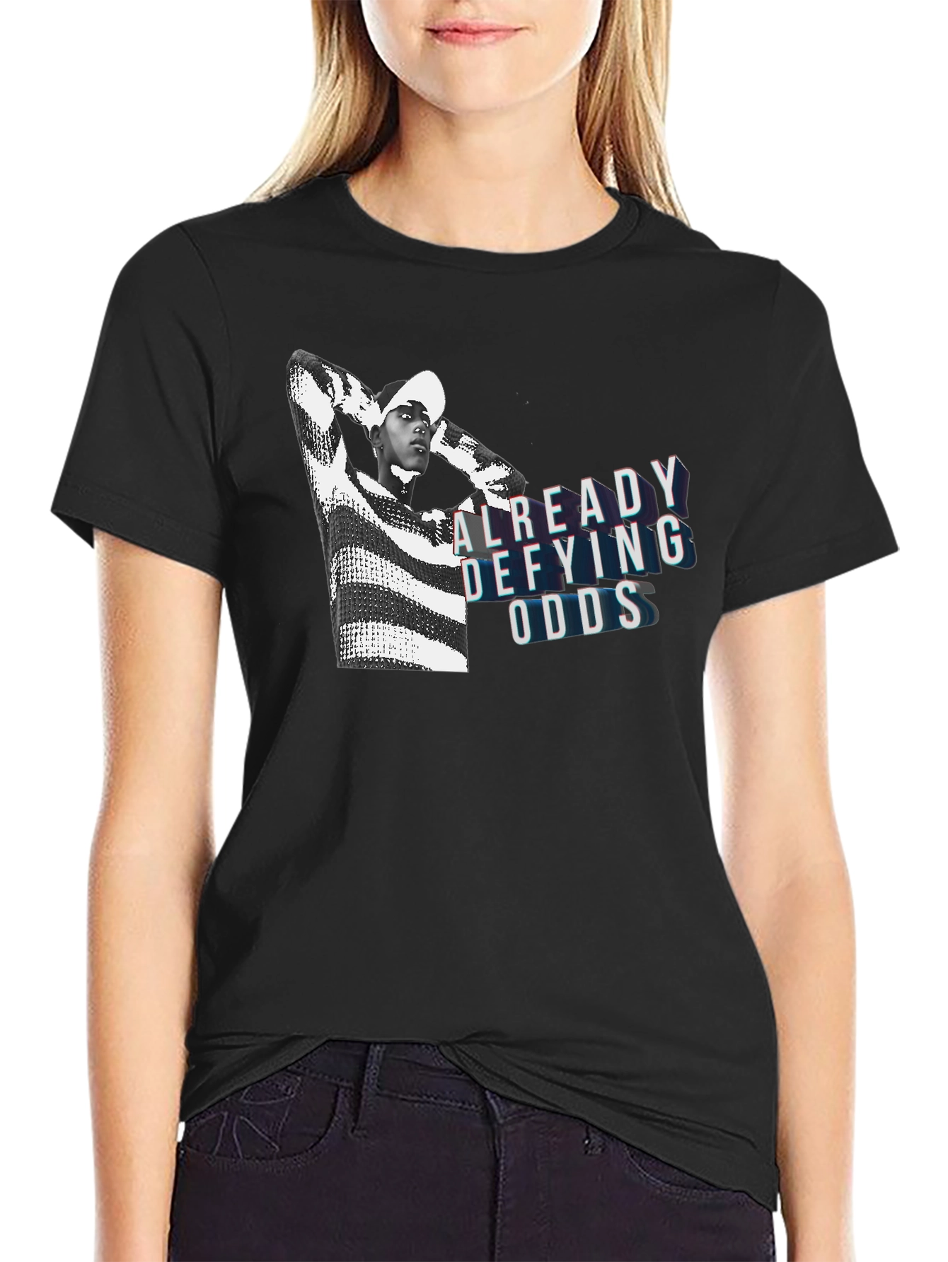 Already Defying Odds Graphic Tee - Bold Black
