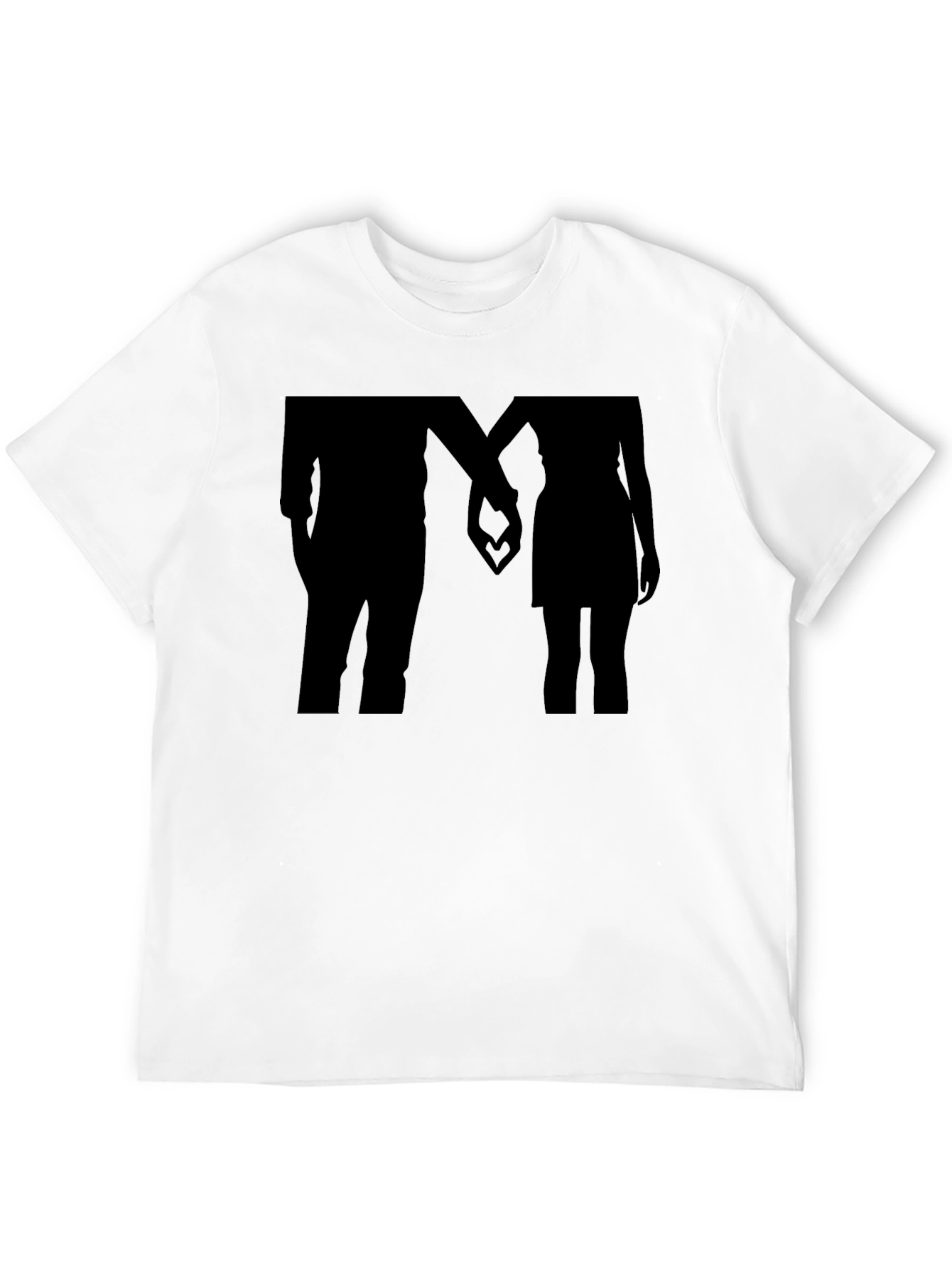 Romantic Couple Silhouette Black T-Shirt