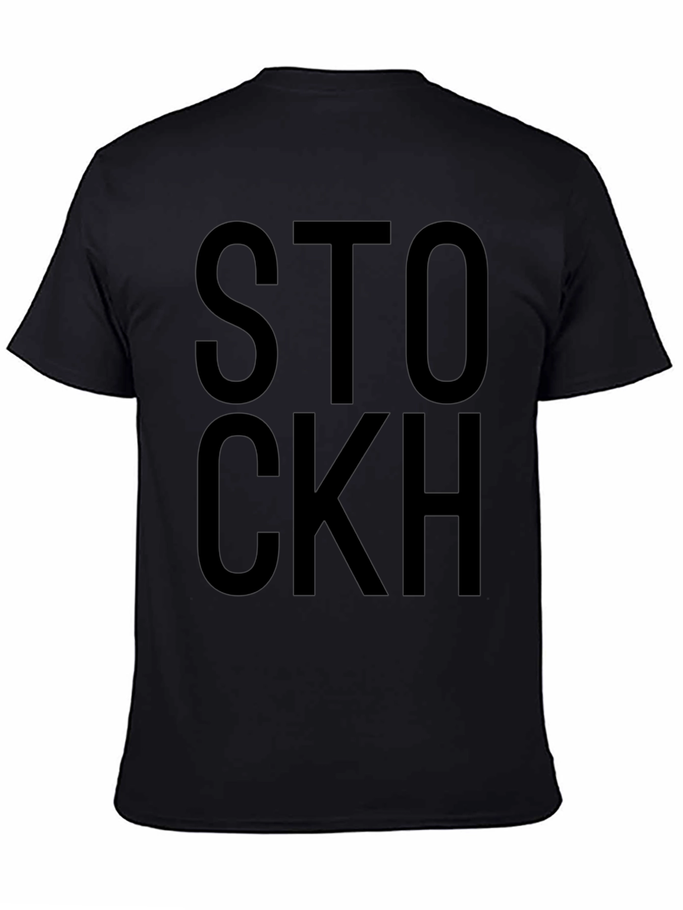 Black Graphic Tee - STOCKH Bold Text