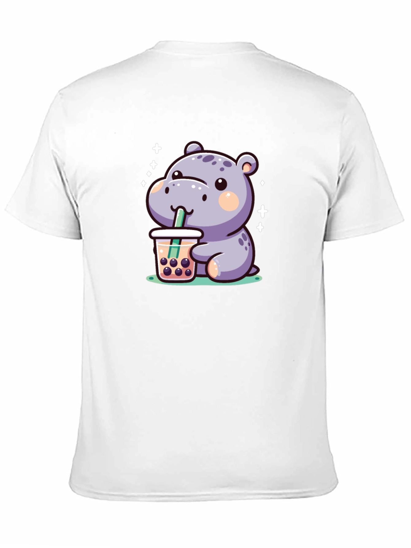 Hippo Bubble Tea Graphic T-Shirt