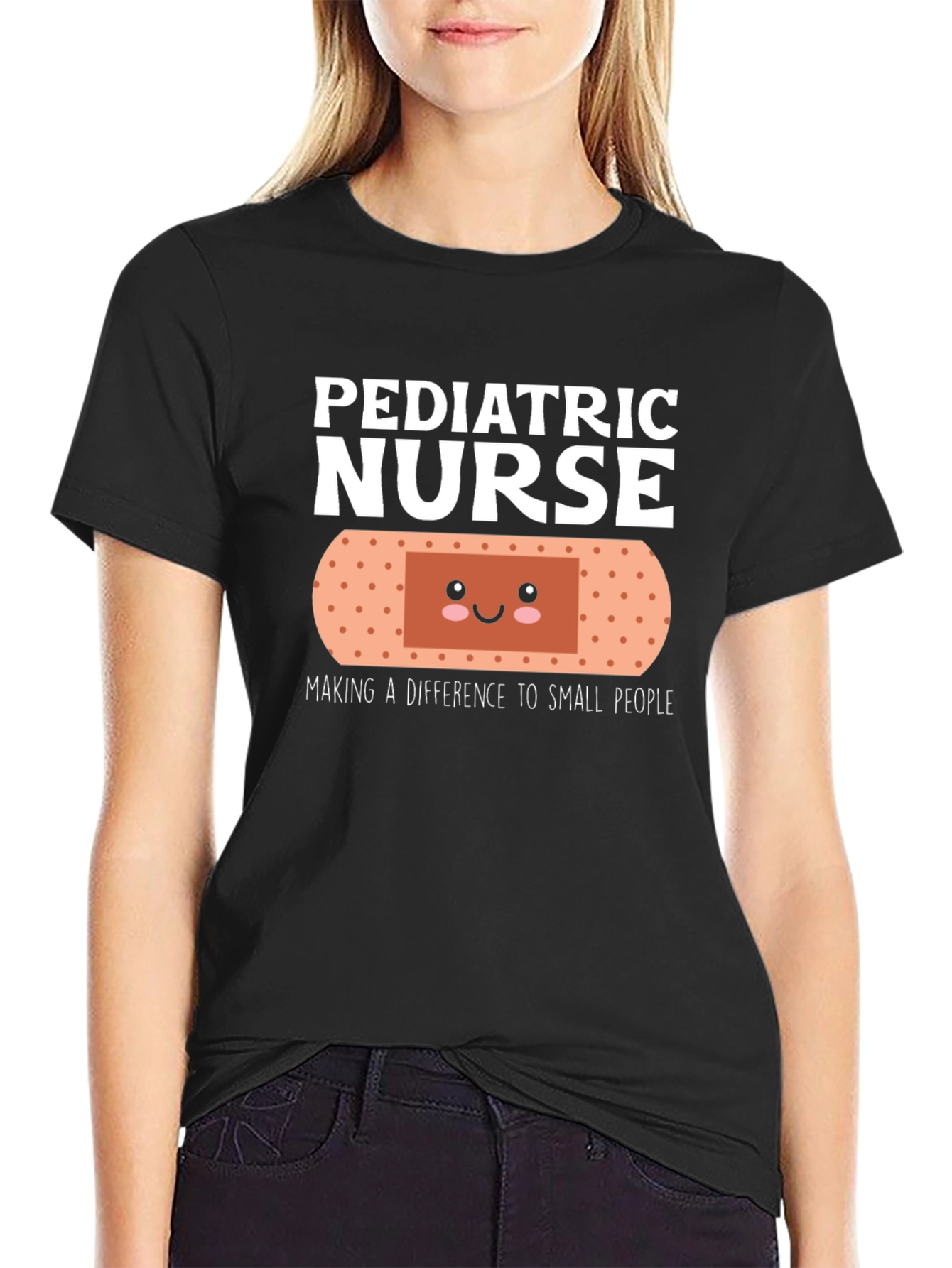 Pediatric Nurse T-Shirt Cute Bandage Design