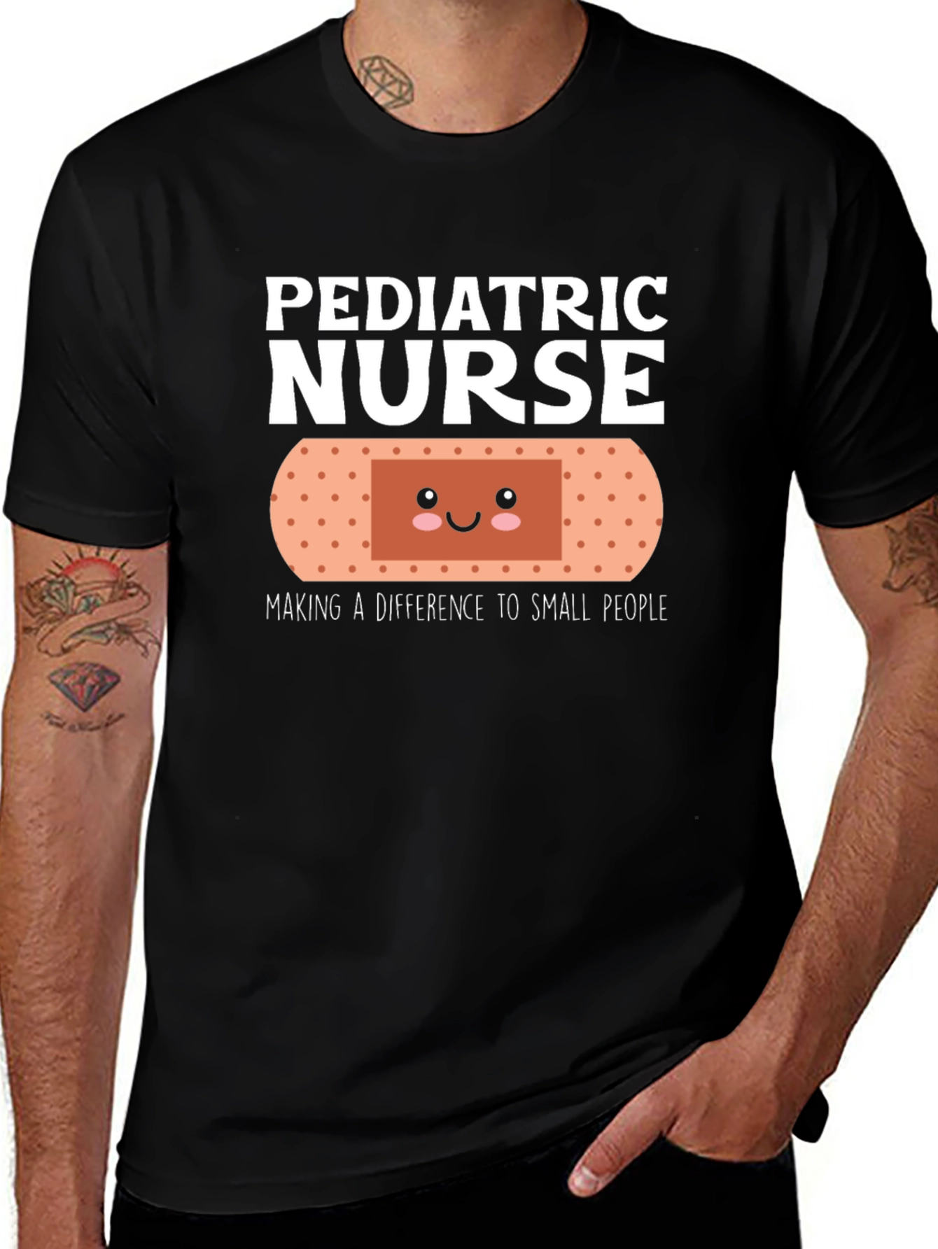 Pediatric Nurse T-Shirt Cute Bandage Design